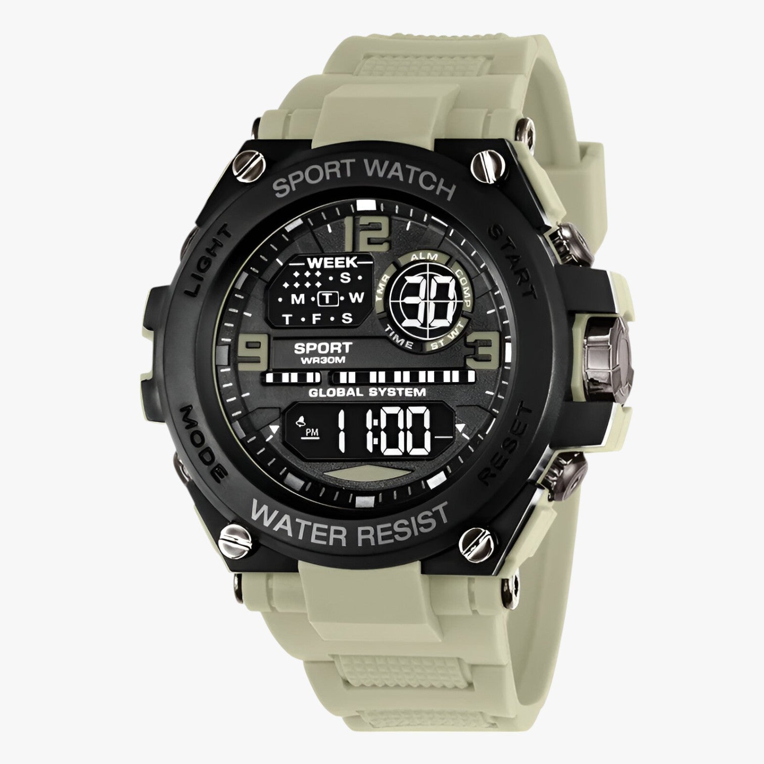 Kevin | Orologio sportivo impermeabile antiurto - khaki No - watch watch for men watches WATCHES FOR MEN - Concept Palermo