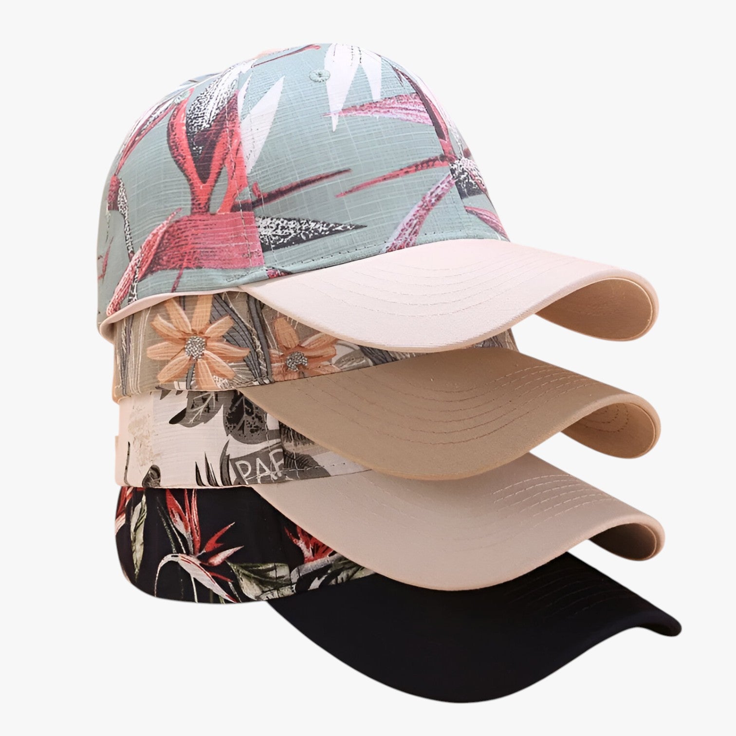 Ezra | Cappellino da baseball in cotone con stampa a foglie e visiera parasole - - Baseball caps caps mens cap - Concept Palermo