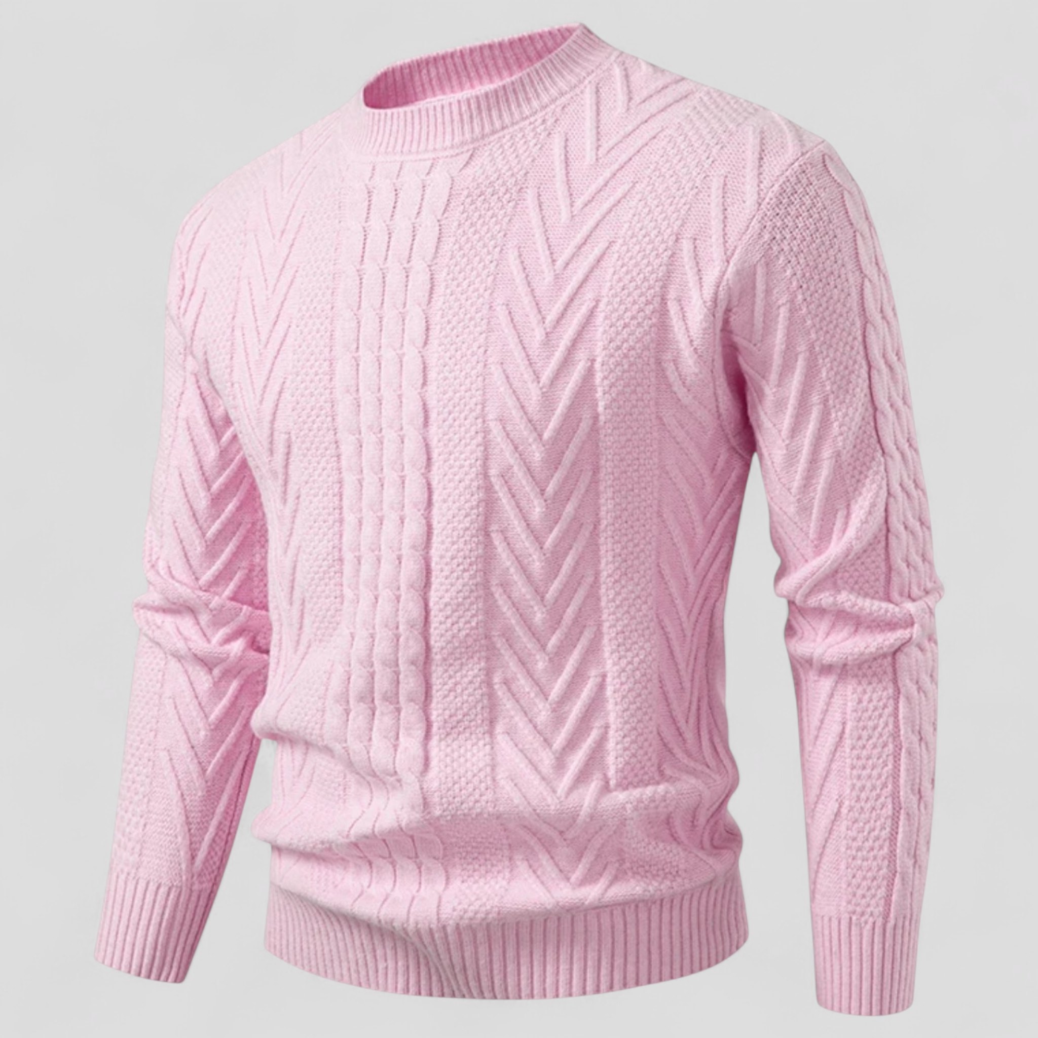 Zander | Maglione da uomo slim fit, luminoso e caldo per l'autunno/inverno - rosa - Sweater sweater men sweaters - Concept Palermo