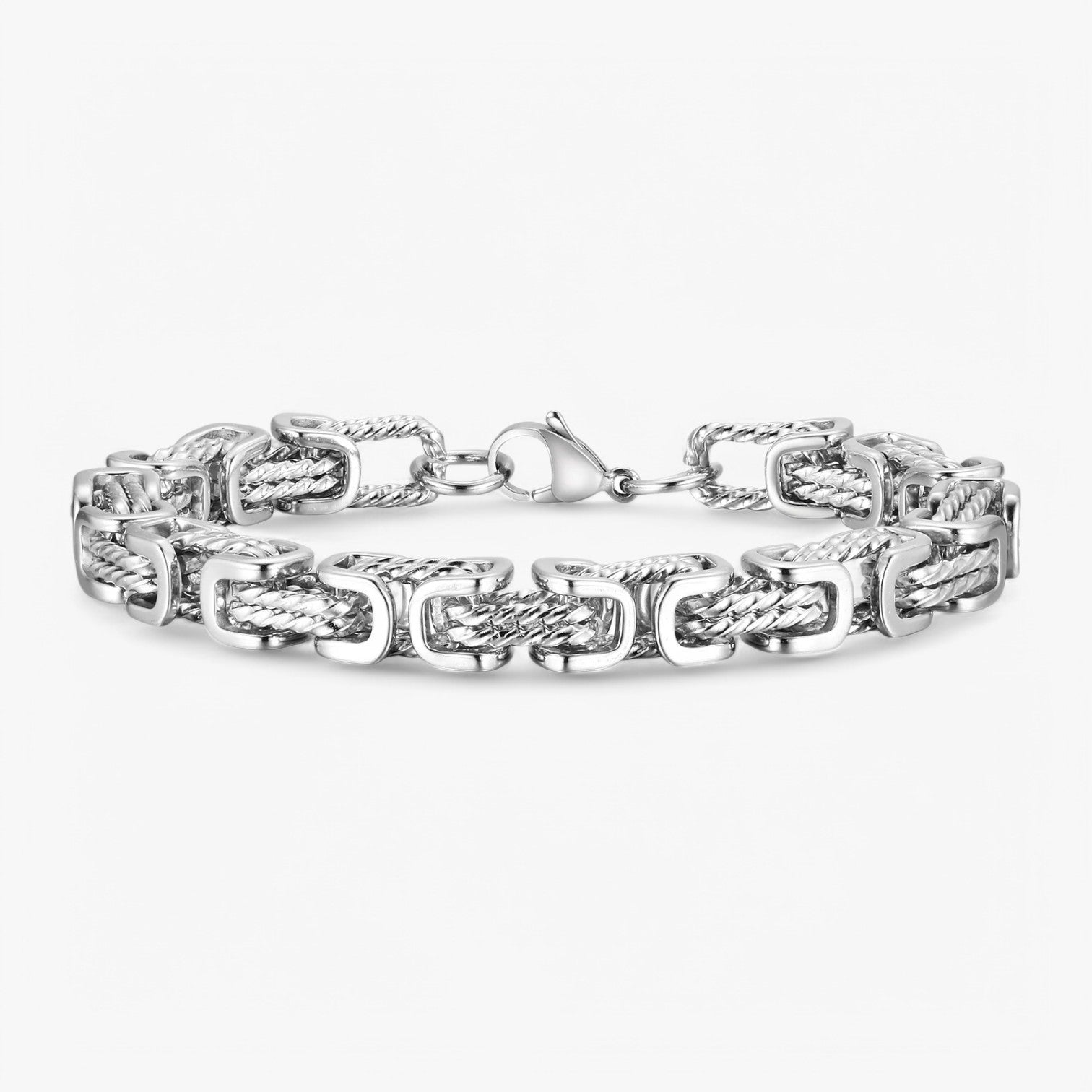 Floris | Robusto e Senza Tempo – Bracciale Maschile Chunky Bizantino - Argento - BRACELETS mens bracelet - Concept Palermo
