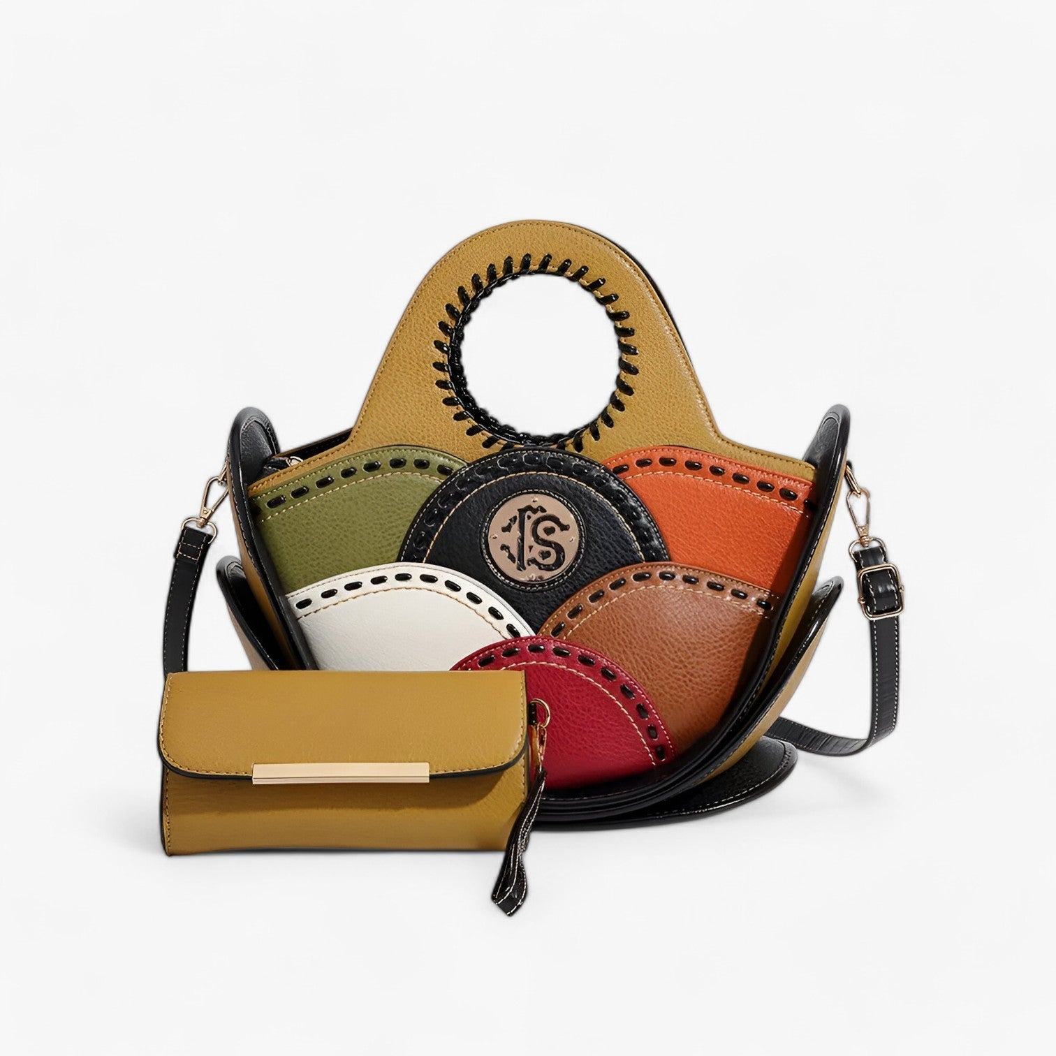 Valeria | Grande Borsa a Spalla in Pelle con Ampi Scomparti - Giallo - Shoulder Bags Women's shoulder bag - Concept Palermo