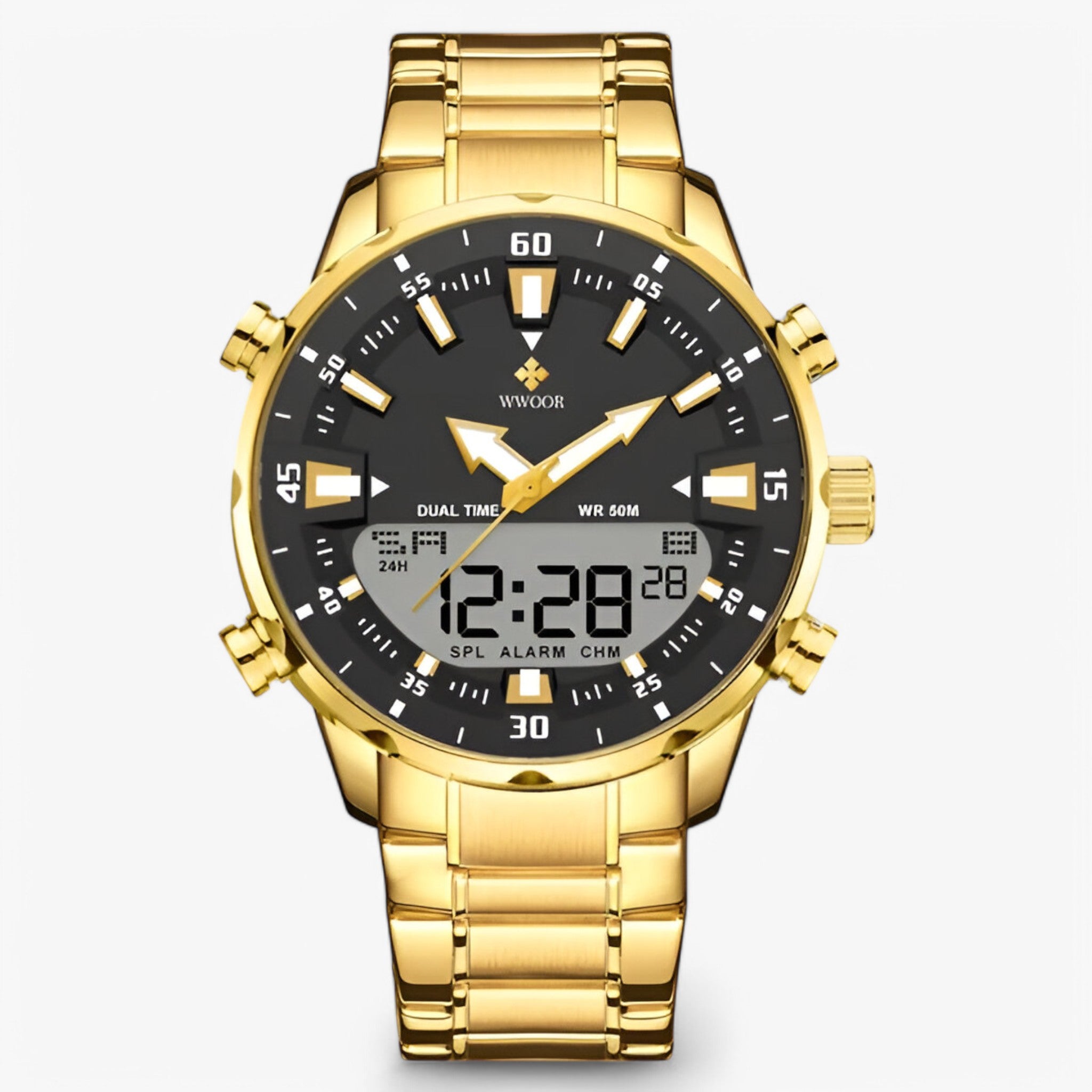Dario | Orologio sportivo militare in acciaio inox - Nero oro - - Concept Palermo