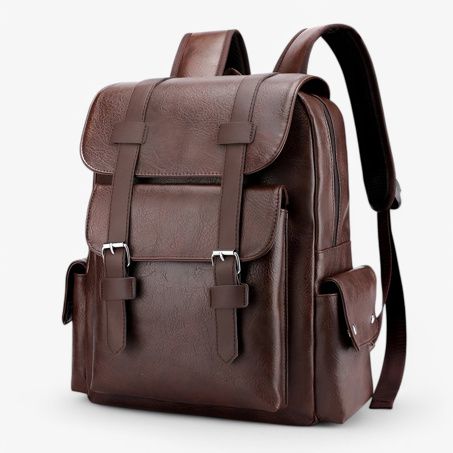 Mikael | Zaino elegante in PU - Spazioso e comodo - marrone scuro - Backpacks Bags mens bag - Concept Palermo