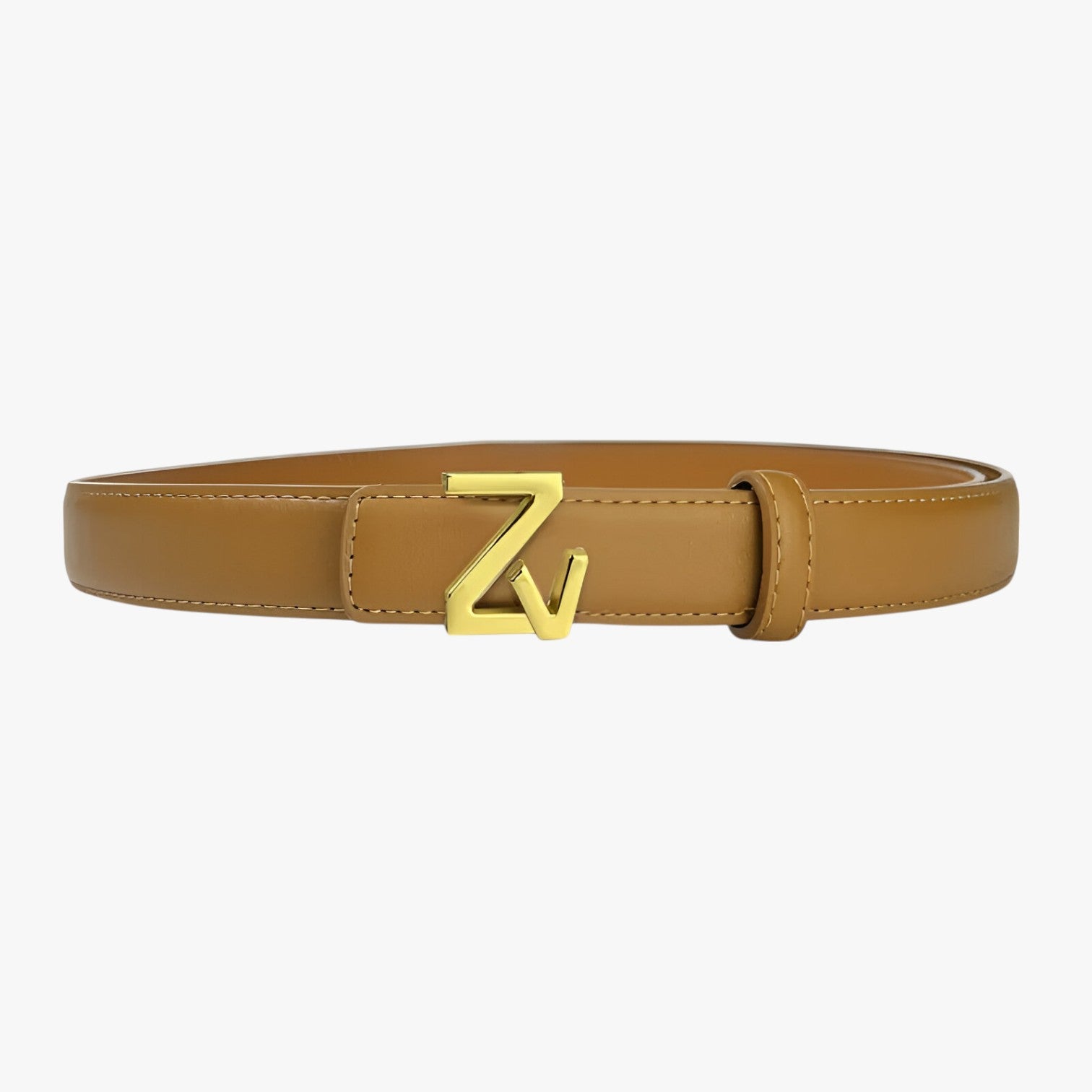 Liliana | Cintura da donna elegante con fibbia ZV - cammello 110cm - Belts waist belt for women women belt round women belts Womens belt - Concept Palermo