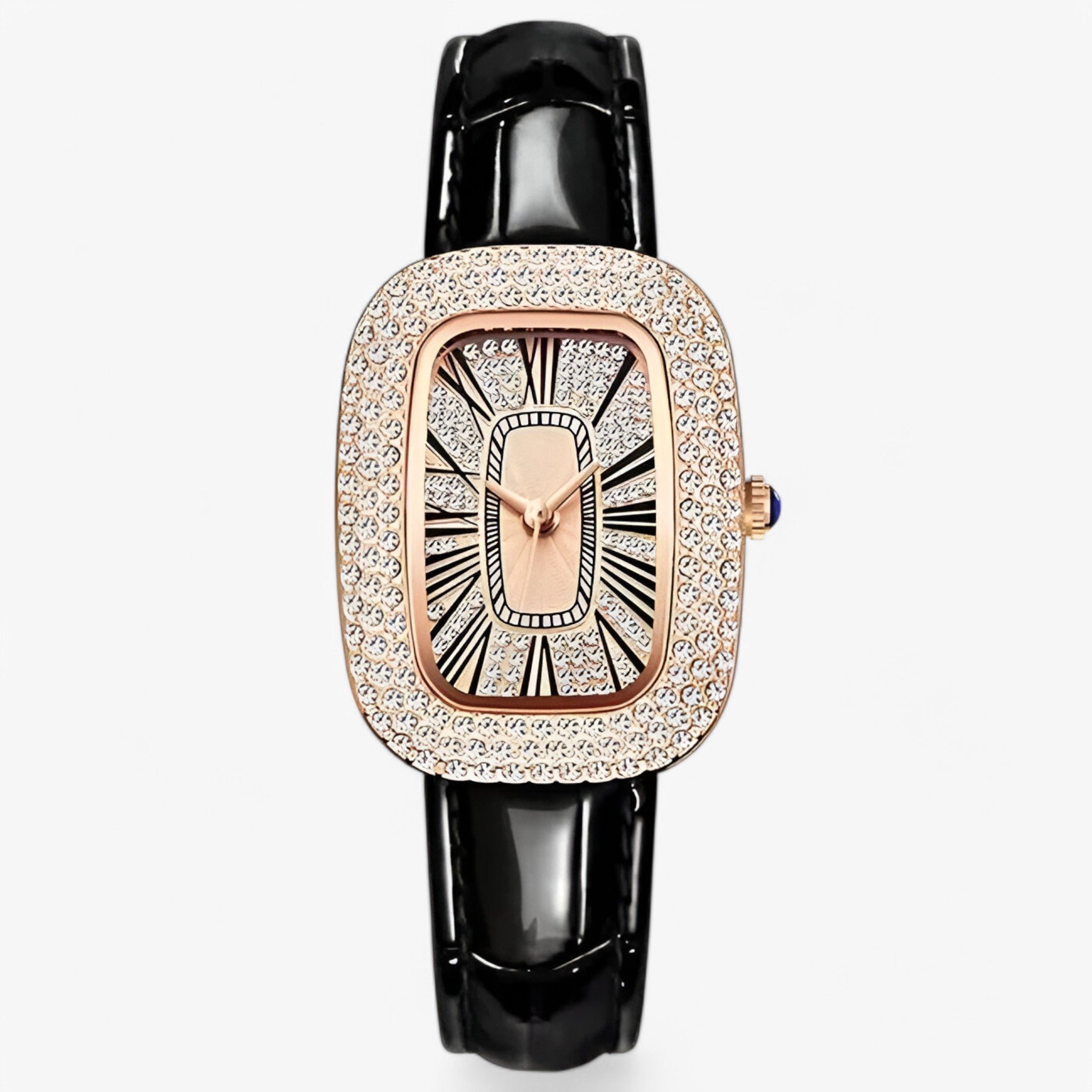 Renée | Orologio da donna verde elegante in pelle con borchie decorative - Nera - female watch watch for women - Concept Palermo