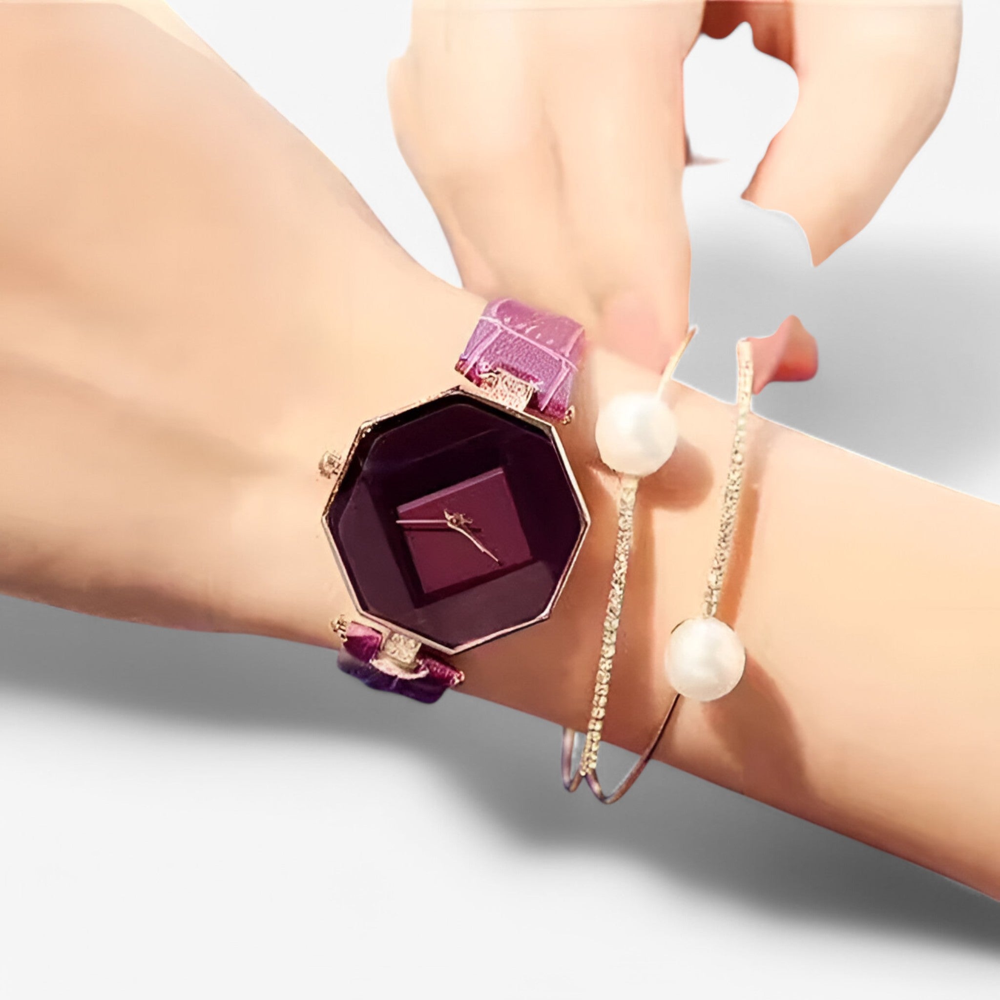 Chiara | Orologio da donna in pelle con dettagli dorati e cristalli - - female watch watch for women - Concept Palermo