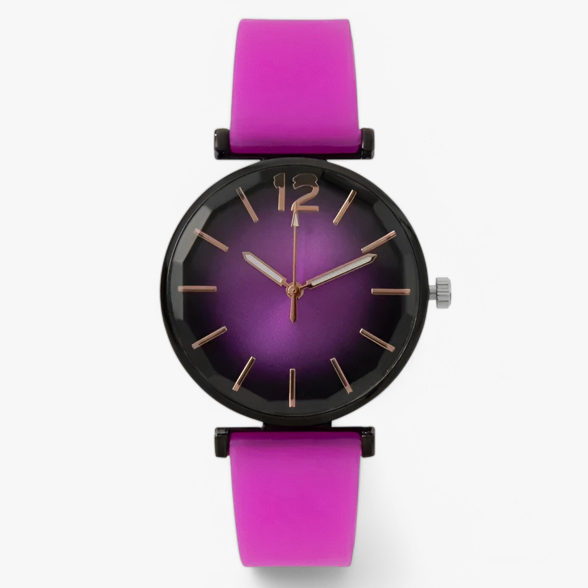 Lena | Orologio sportivo casual con cinturino in silicone - Viola - female watch watch for women - Concept Palermo