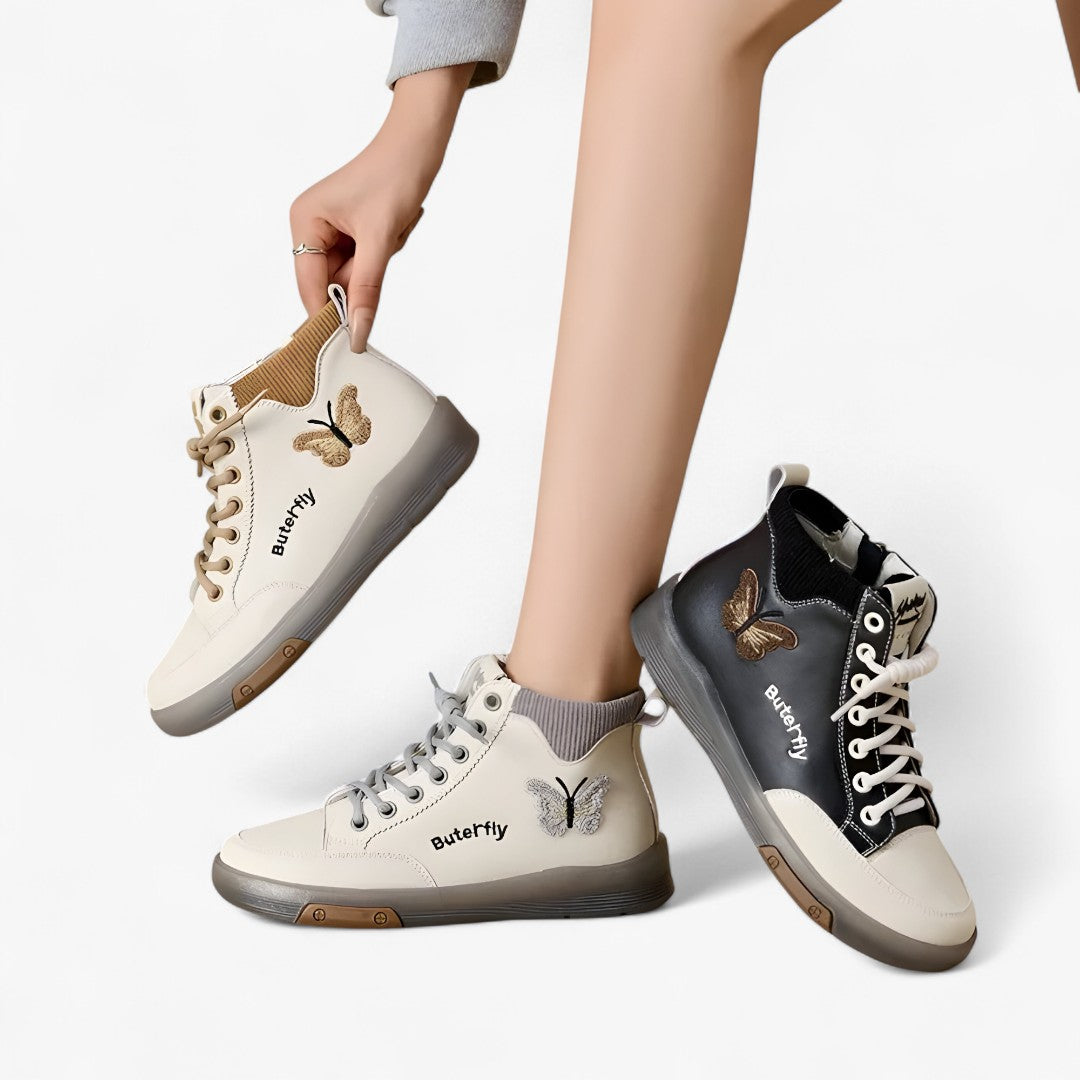 Diana | Stivaletti bianchi in vera pelle stile sneaker – Casual e raffinati per ogni giorno - - shoes for women Shoes women - Concept Palermo