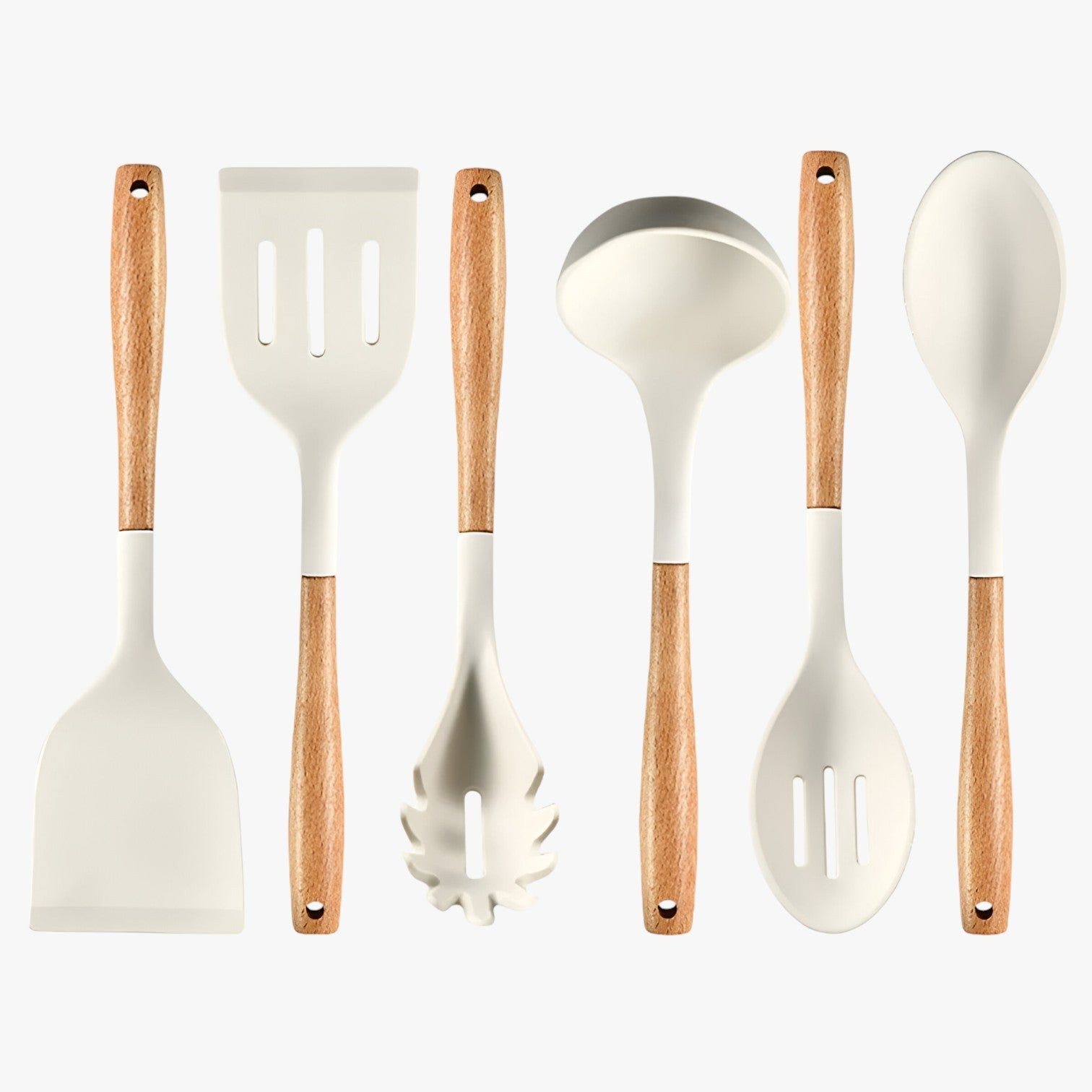 Armando | Set da cucina in silicone – resistente al calore, antiaderente e con spazio di stoccaggio - 6Pezzi Bianco - Kitchen kitchen accessory kitchen tools - Concept Palermo