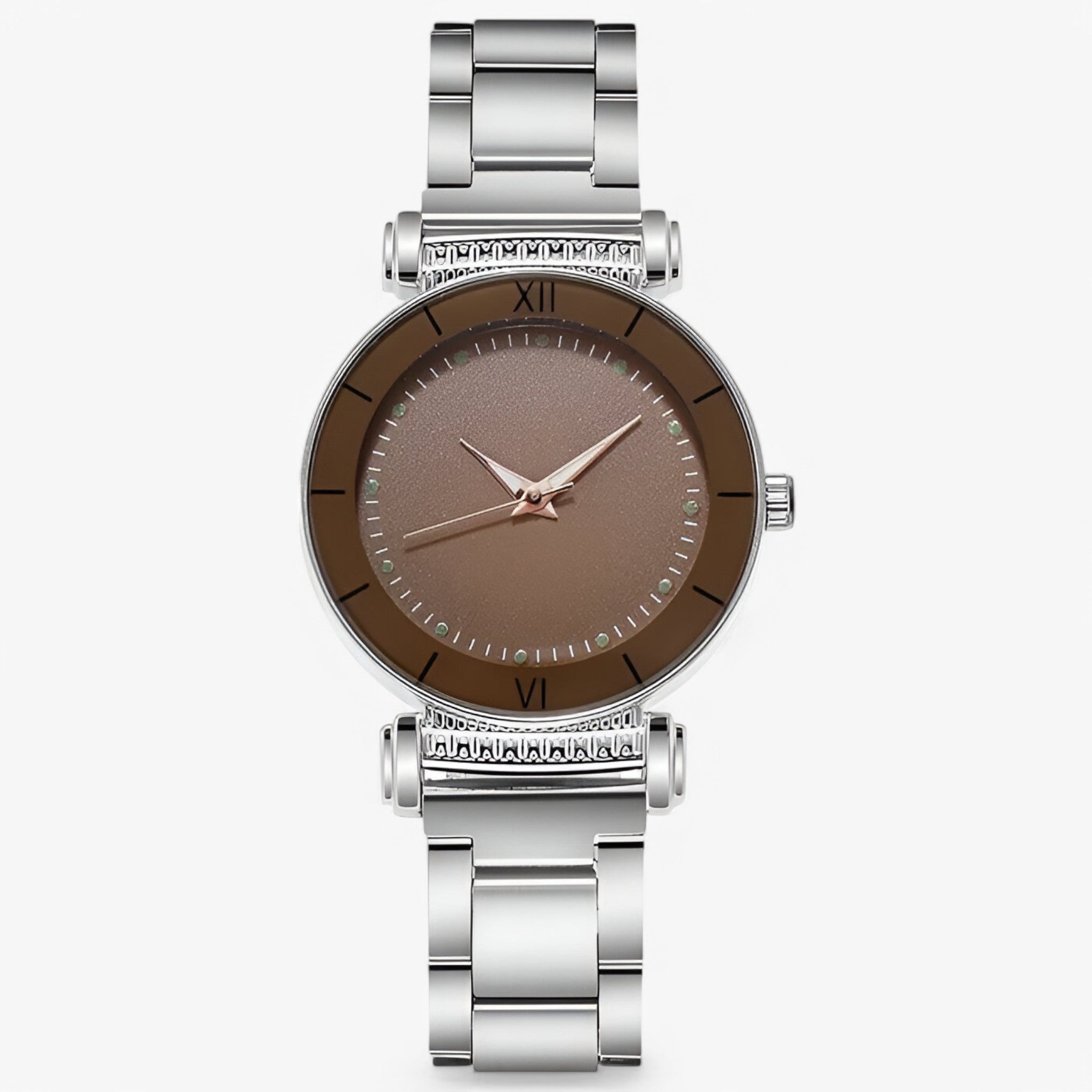 Giulia | Orologio elegante in acciaio dorato - Marrone - female watch watch for women - Concept Palermo