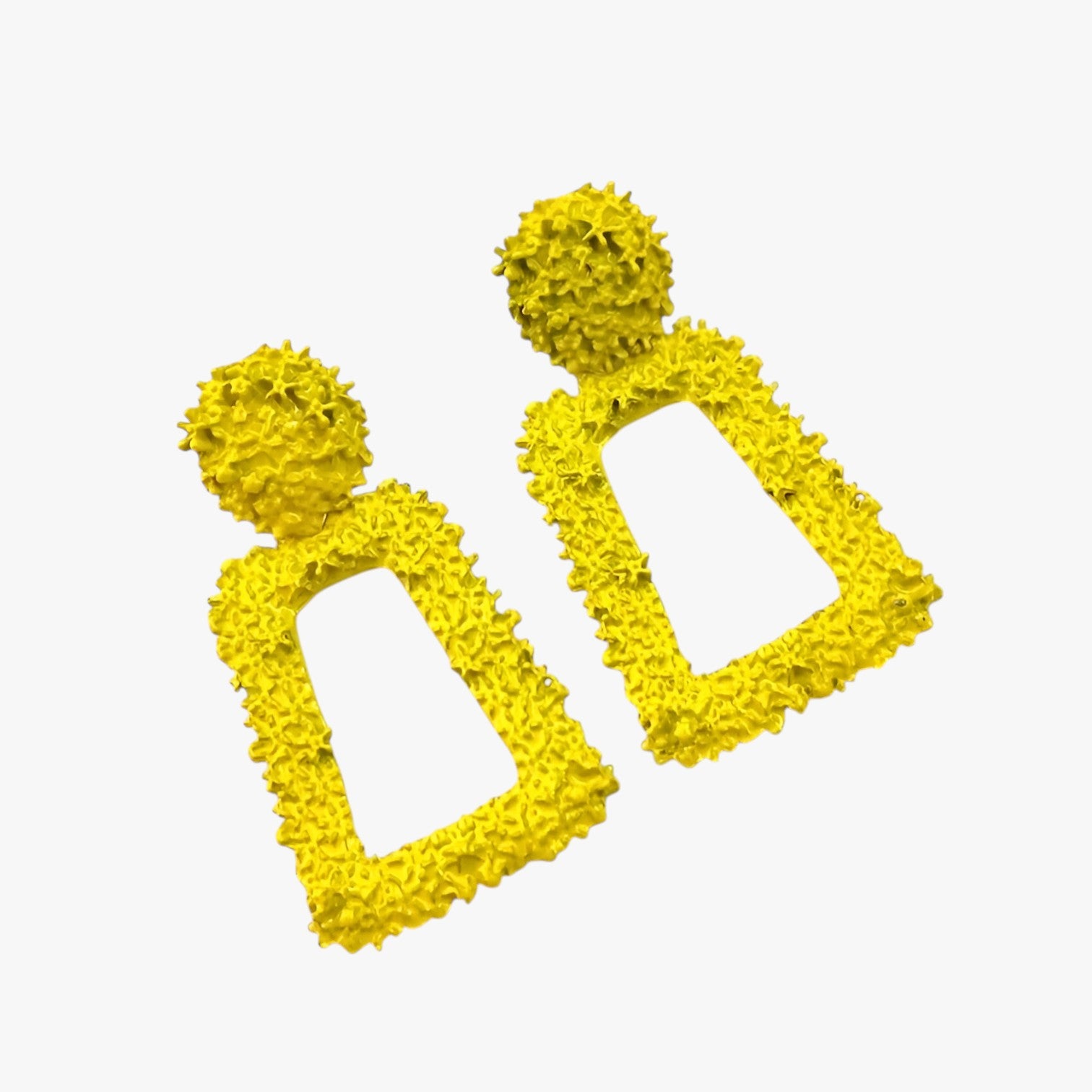 Kali | Orecchini pendenti geometrici in metallo scolpito - giallo - EARRINGS Earrings for Women Girls New Fashion Earrings - Concept Palermo