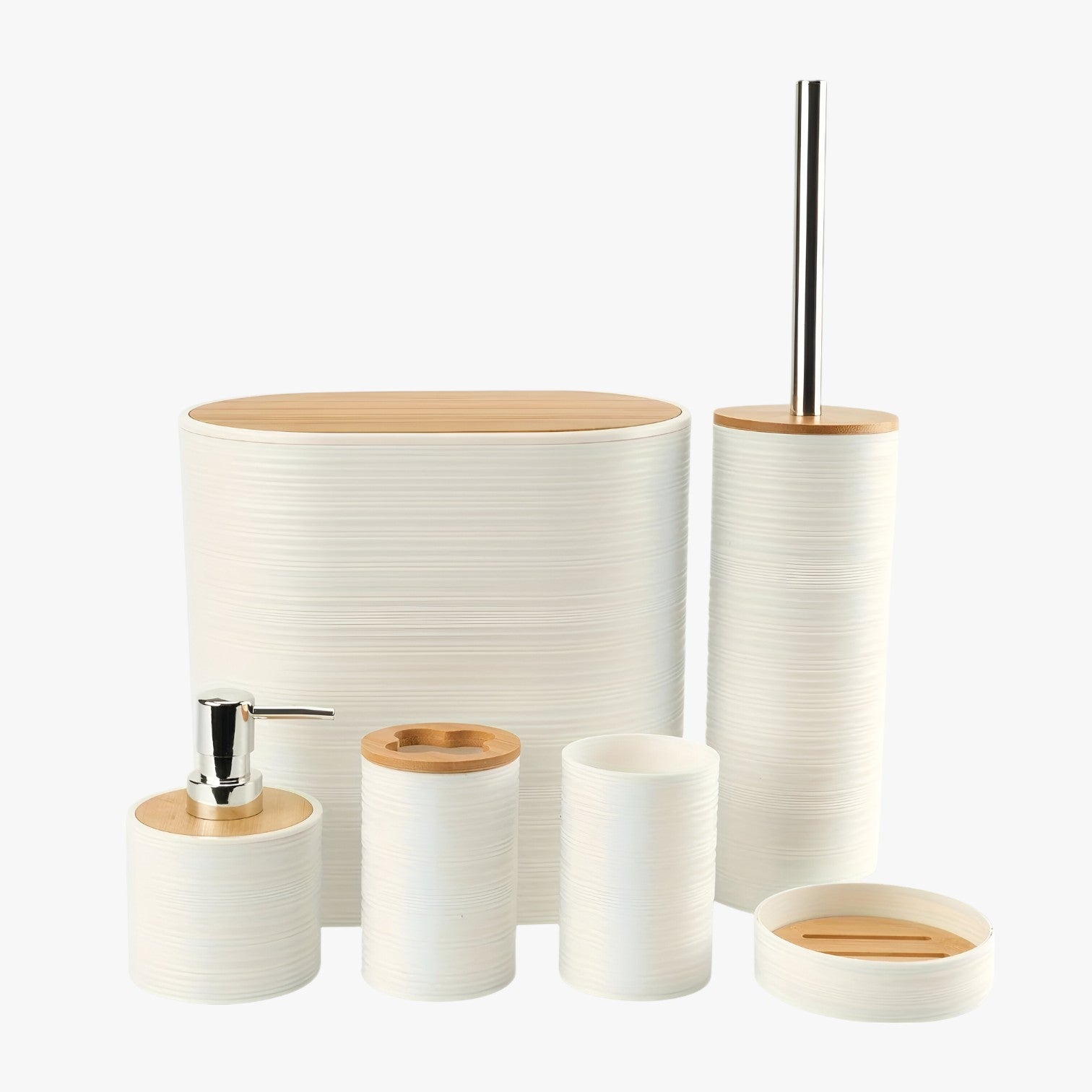 Elodie | Set completo da bagno 6 pezzi – Elegante e organizzato - bianco - bathroom - Concept Palermo