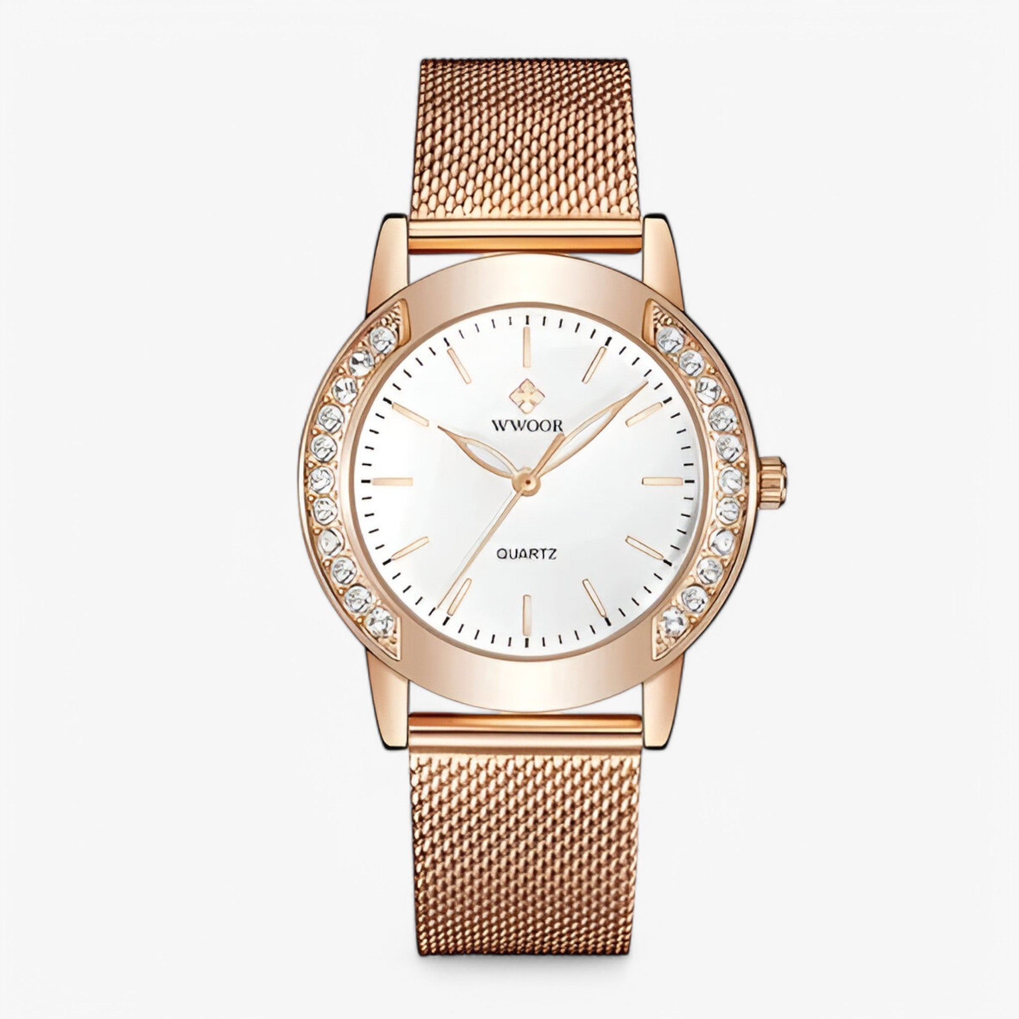 Sophie | Orologio bracciale di lusso con diamanti - rosa bianca - watch for women - Concept Palermo