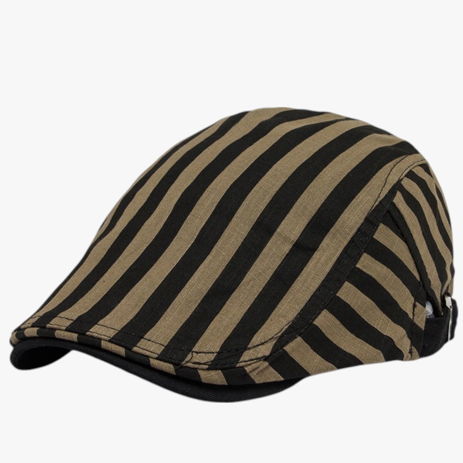 Blake | Berretto Estivo in Cotone e Lino Vintage - Stripes Dark khaki Adjustable 54-59 cm - caps mens cap - Concept Palermo