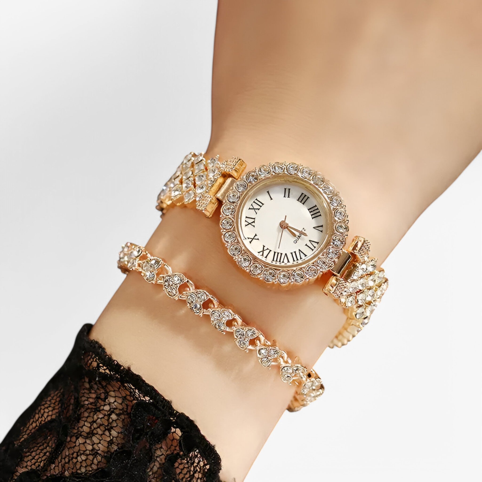 Maria | Orologio elegante in oro rosa con diamanti - - female watch watch for women - Concept Palermo