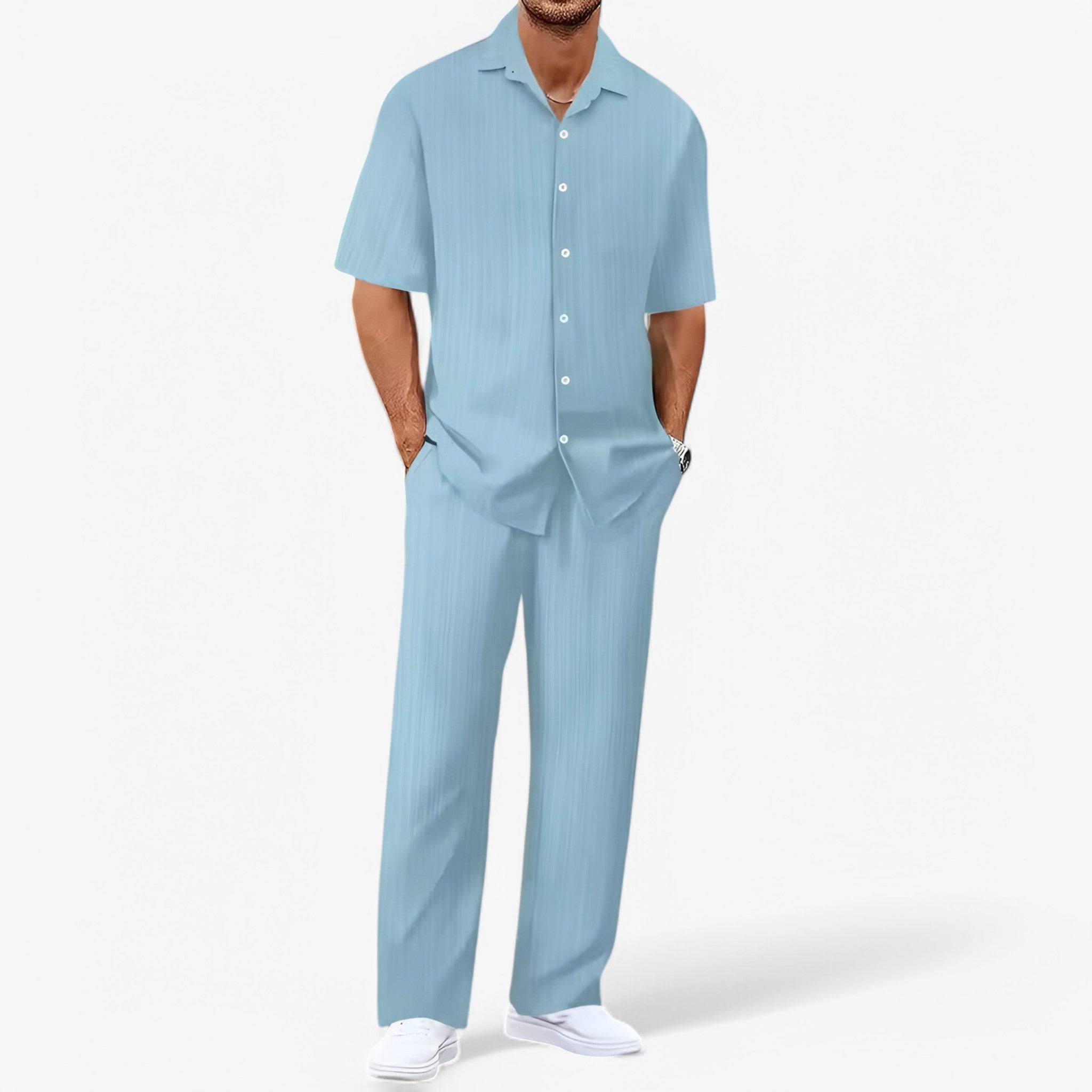 Lorenzo | Set Camicia e Pantaloni Business Casual - Azzurro cielo Confezione da 1 - - Concept Palermo