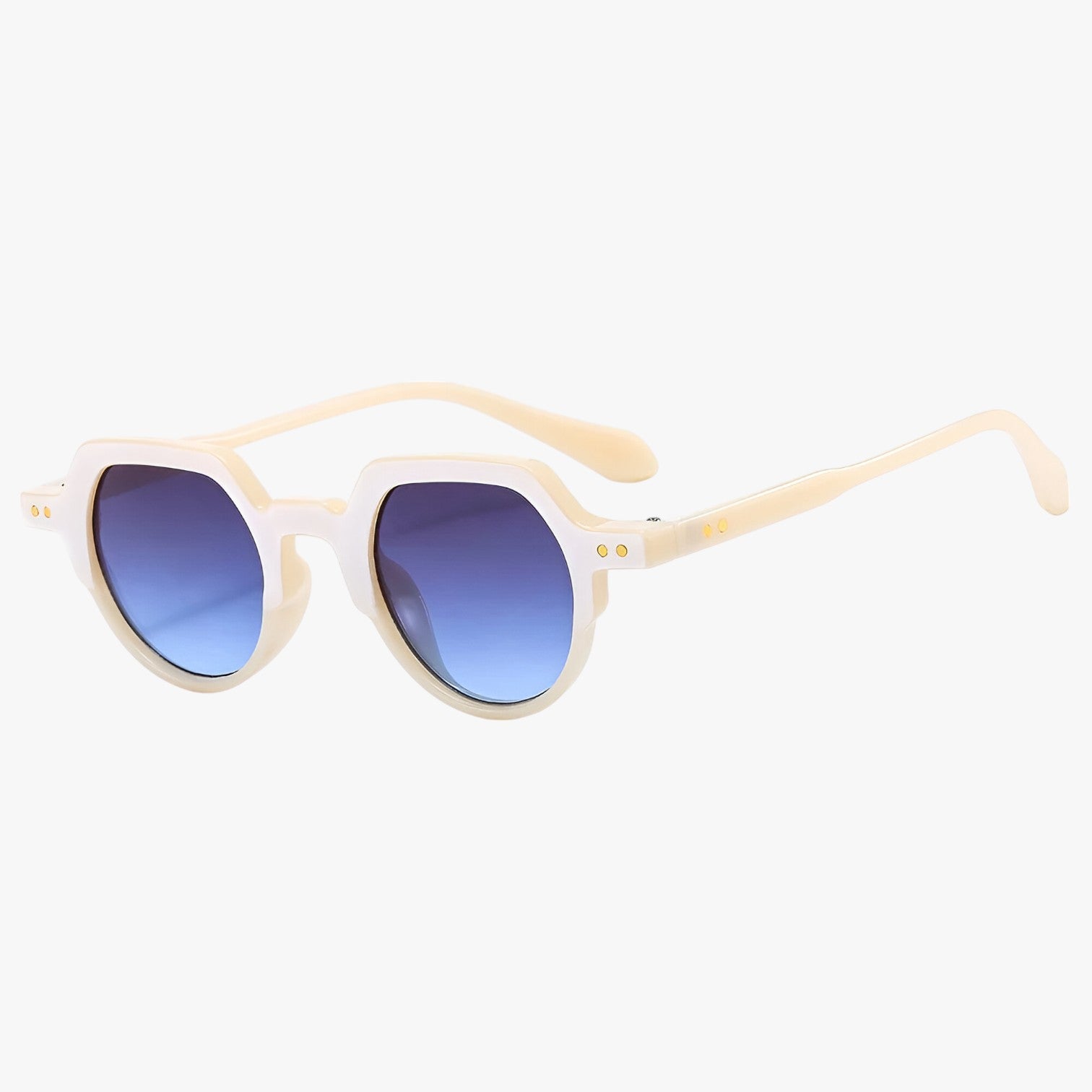 Eden | Occhiali da Sole Punk UV400 Design Irregolare Retrò con Lenti Oceaniche - bianco come in foto - Fashion Sunglasses sun glasses Sunglasses - Concept Palermo