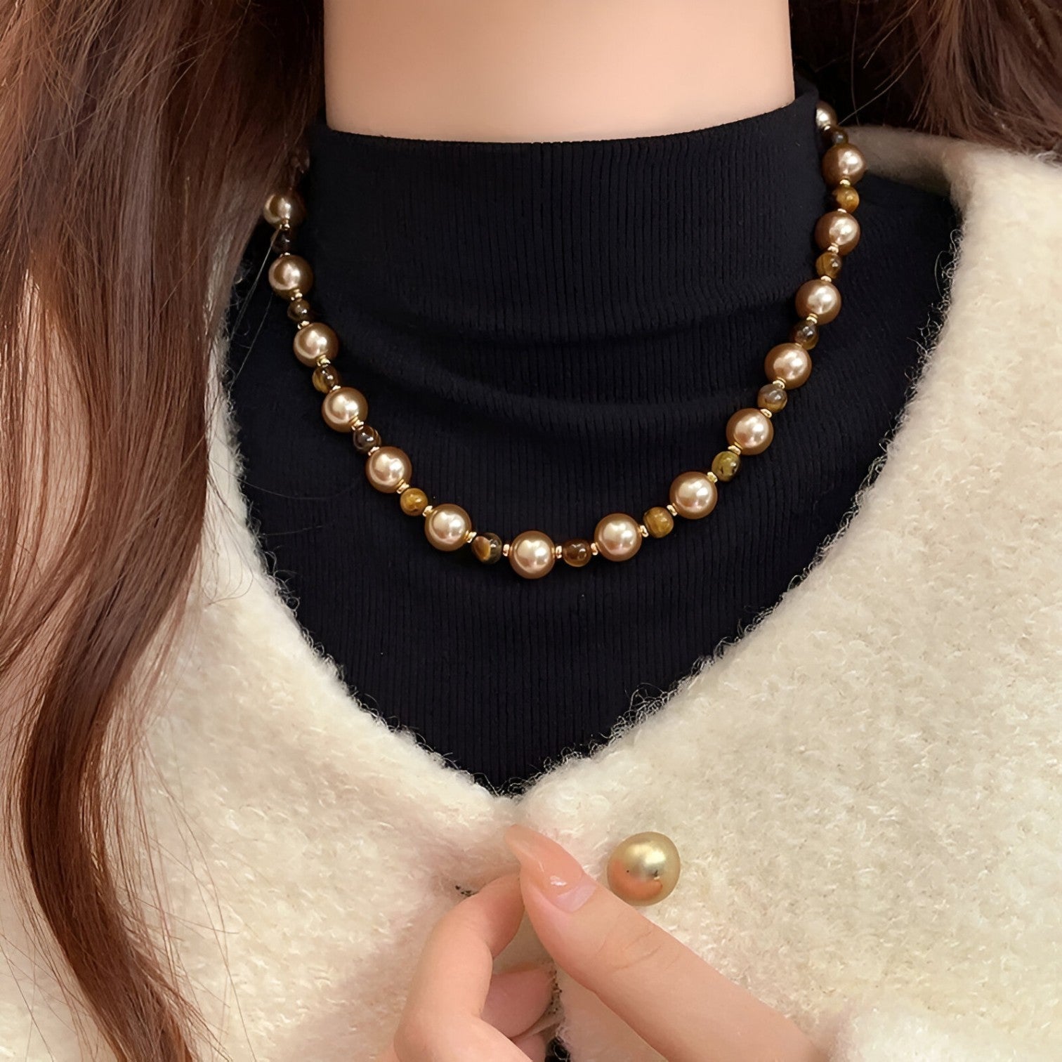 Malia | Elegante collana in occhio di tigre per un look raffinato - - Fashion Necklaces Necklace Necklaces for Women - Concept Palermo
