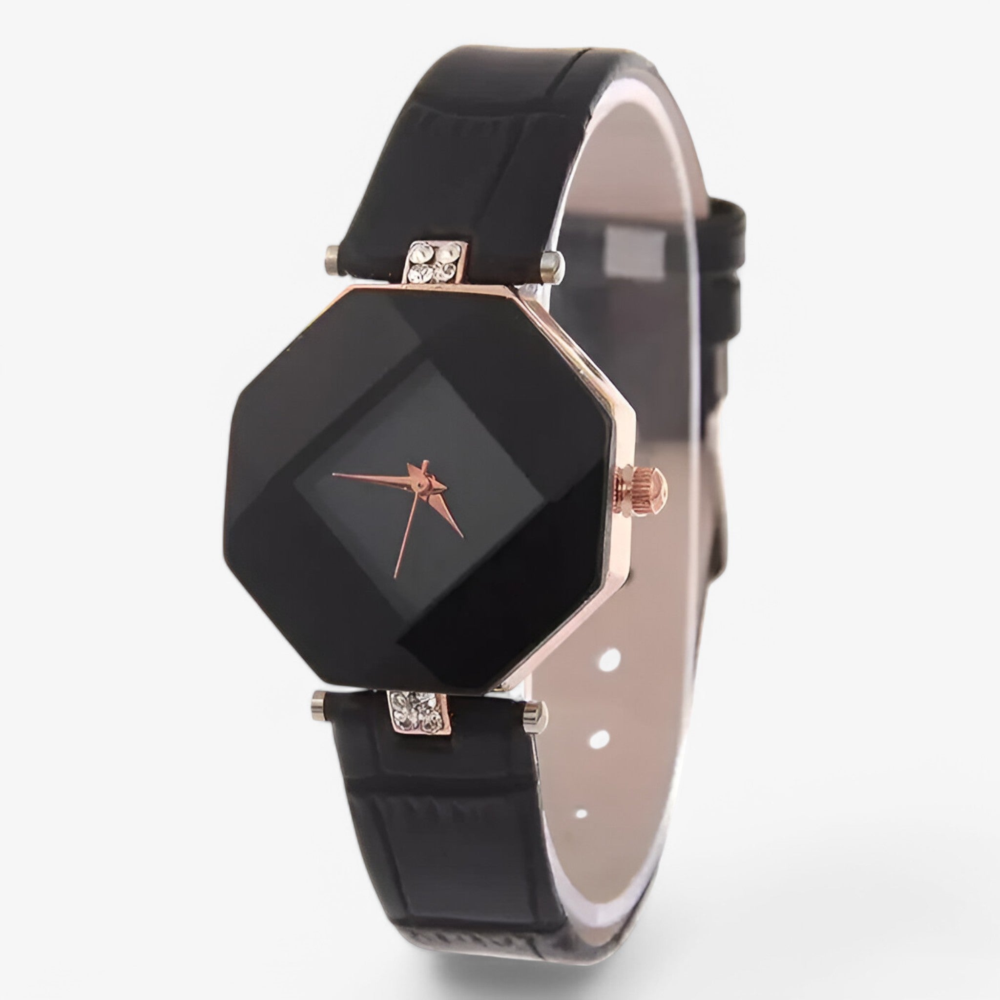 Nina | Orologio da donna casual con cinturino in pelle blu e quadrante creativo multicolore - Nero - female watch watch for women - Concept Palermo
