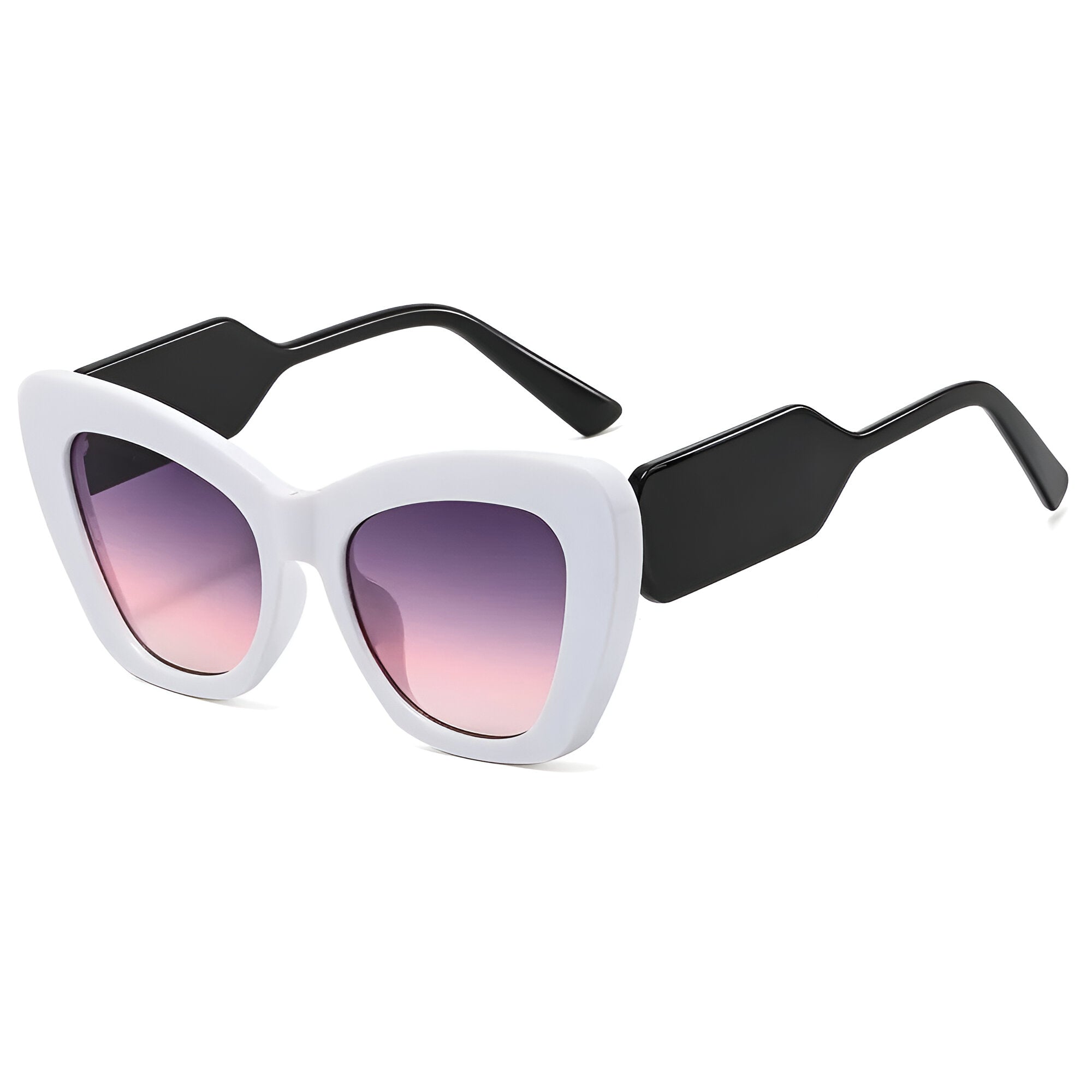Melanie | Occhiali da sole oversize a forma di occhio di gatto con protezione UV400 - bianco viola come immagine - Cat Eye Sunglasses cateye sunglasses Fashion Sunglasses polarized sunglasses women Sunglasses womens sun glasses - Concept Palermo