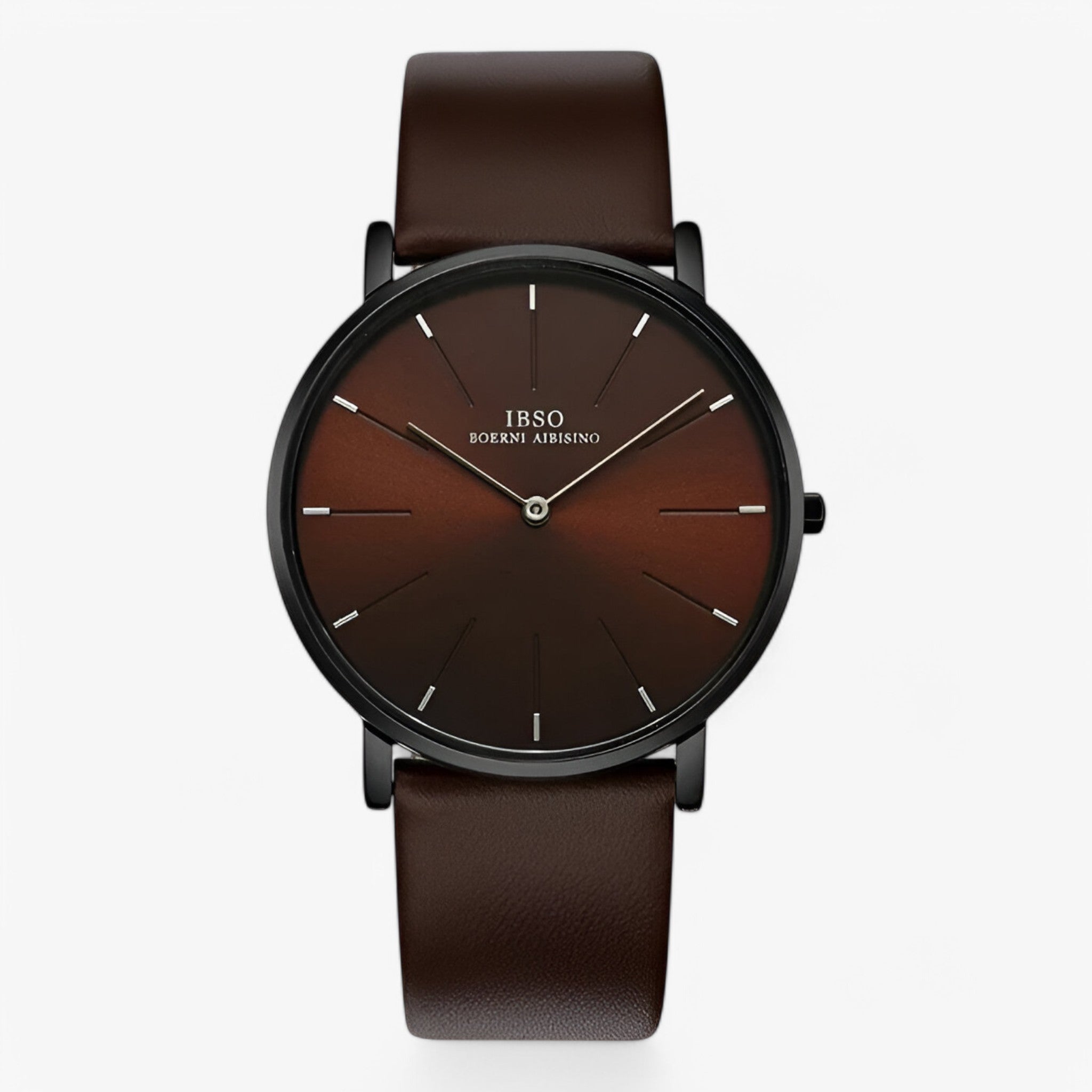 Oberon | Orologio da uomo di lusso in pelle marrone ultrasottile - Marrone - watch for men - Concept Palermo