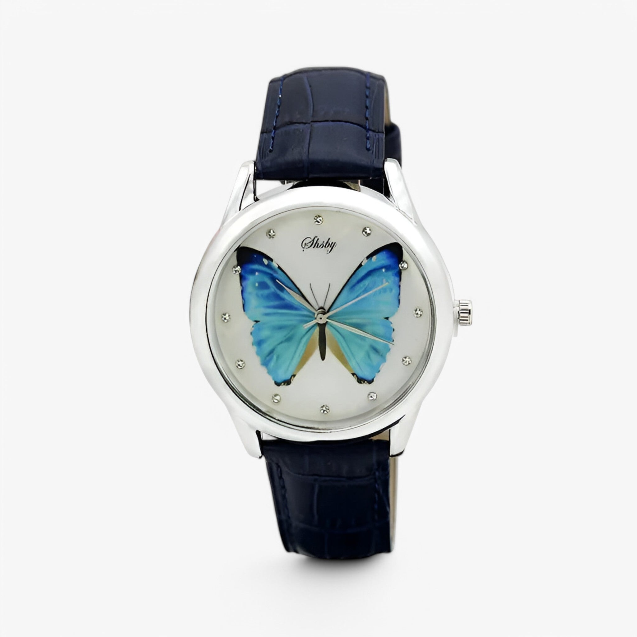 Kaia | Orologio da donna con cinturino in pelle e quadrante floreale elegante - nera - female watch watch for women - Concept Palermo