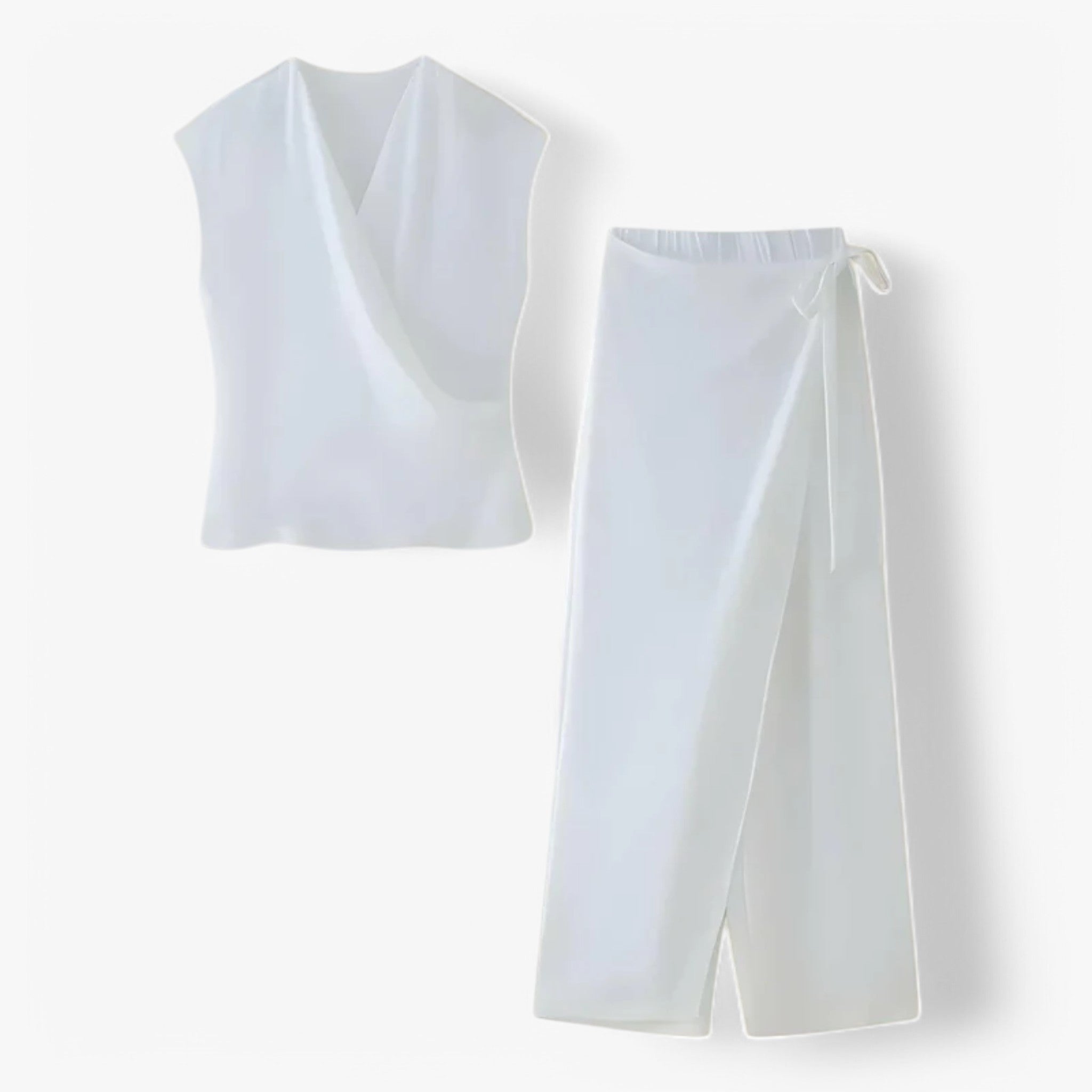 Alessia | Set donna Plain - Camicetta e manichetta - Set completo bianco - - Concept Palermo