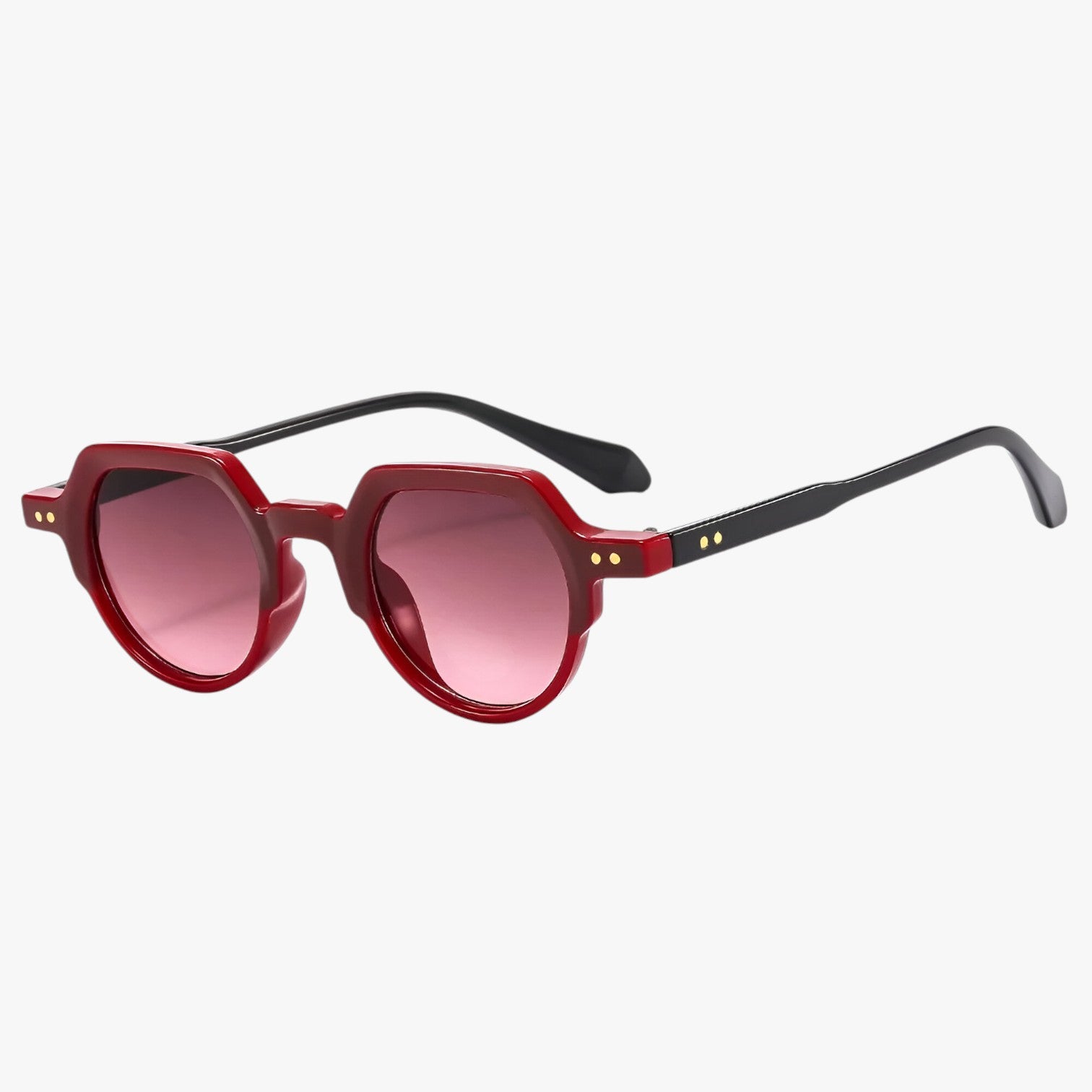 Eden | Occhiali da Sole Punk UV400 Design Irregolare Retrò con Lenti Oceaniche - rosso come in foto - Fashion Sunglasses sun glasses Sunglasses - Concept Palermo