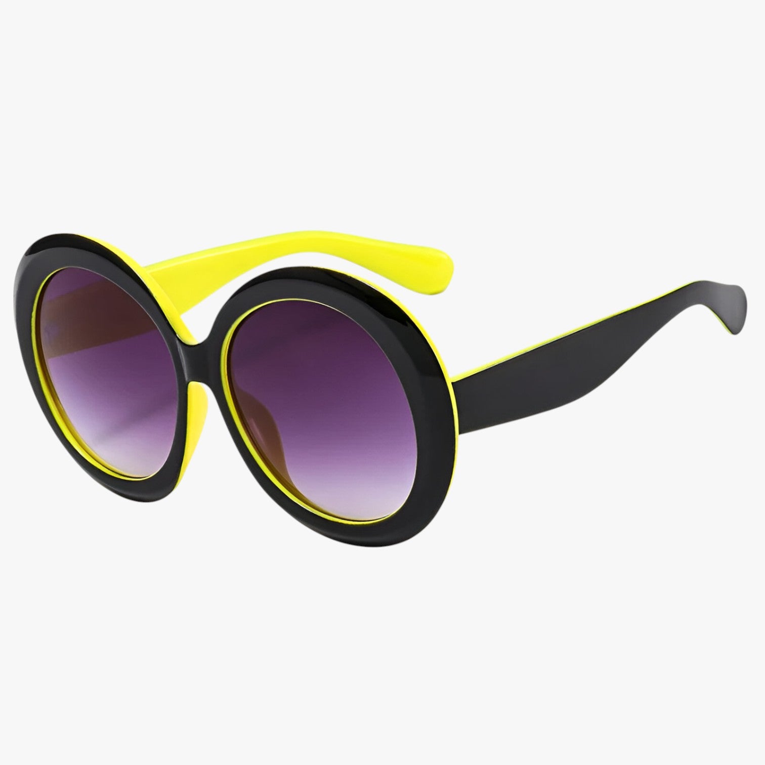 Daphne | Occhiali da sole rotondi oversize di lusso - C4 Nero Giallo Grigio Come nella foto - Fashion Sunglasses Round Sun Glasses sun glasses Sunglasses - Concept Palermo