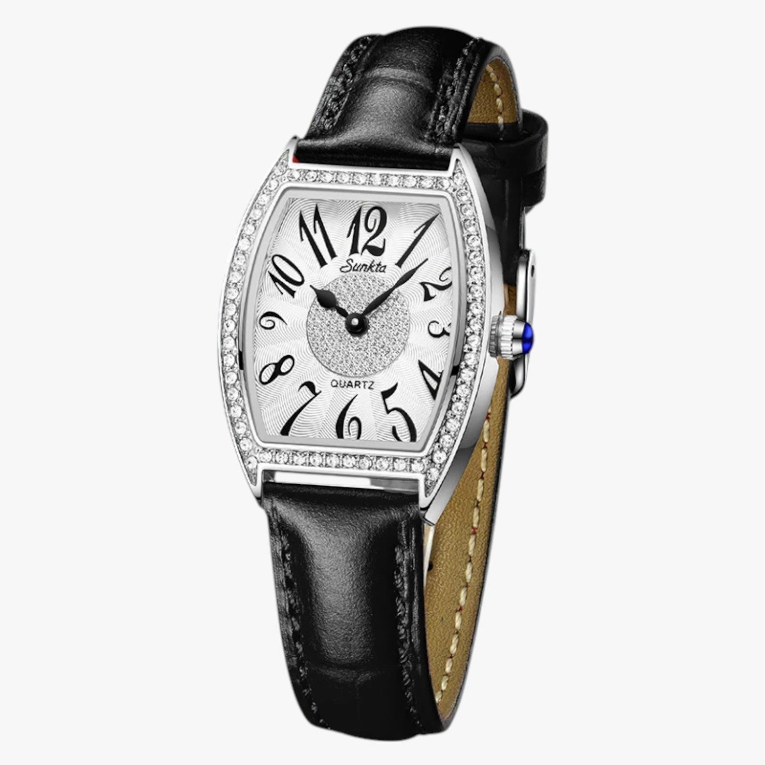 Seraphina | Orologio Donna Elegante LIGE Sunkta Quarzo, Pelle, Impermeabile - Argento nero - female watch ladies watch watch watch for women watches - Concept Palermo