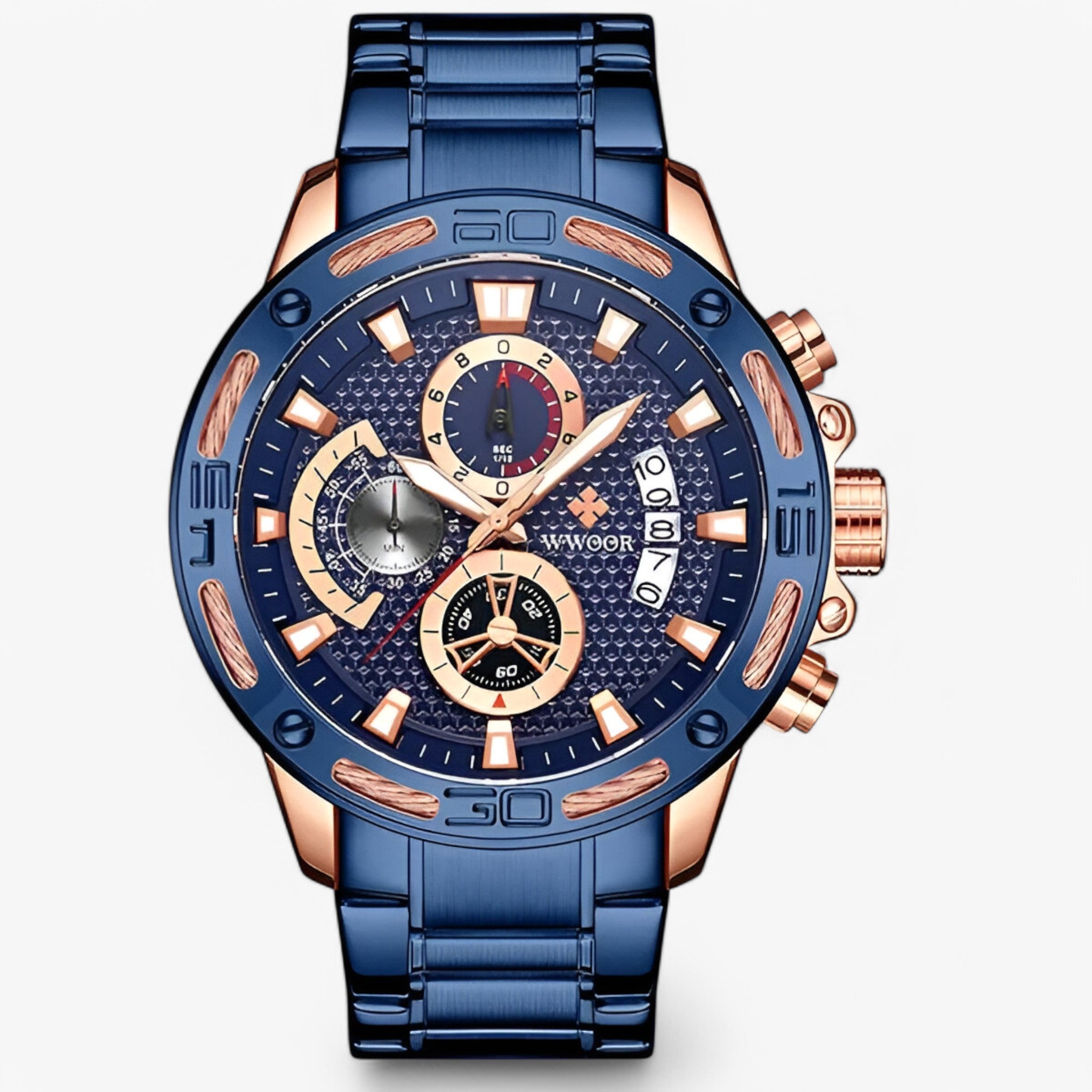 Linus | Orologio Cronografo di Lusso in Acciaio Inossidabile - rosa blu - - Concept Palermo