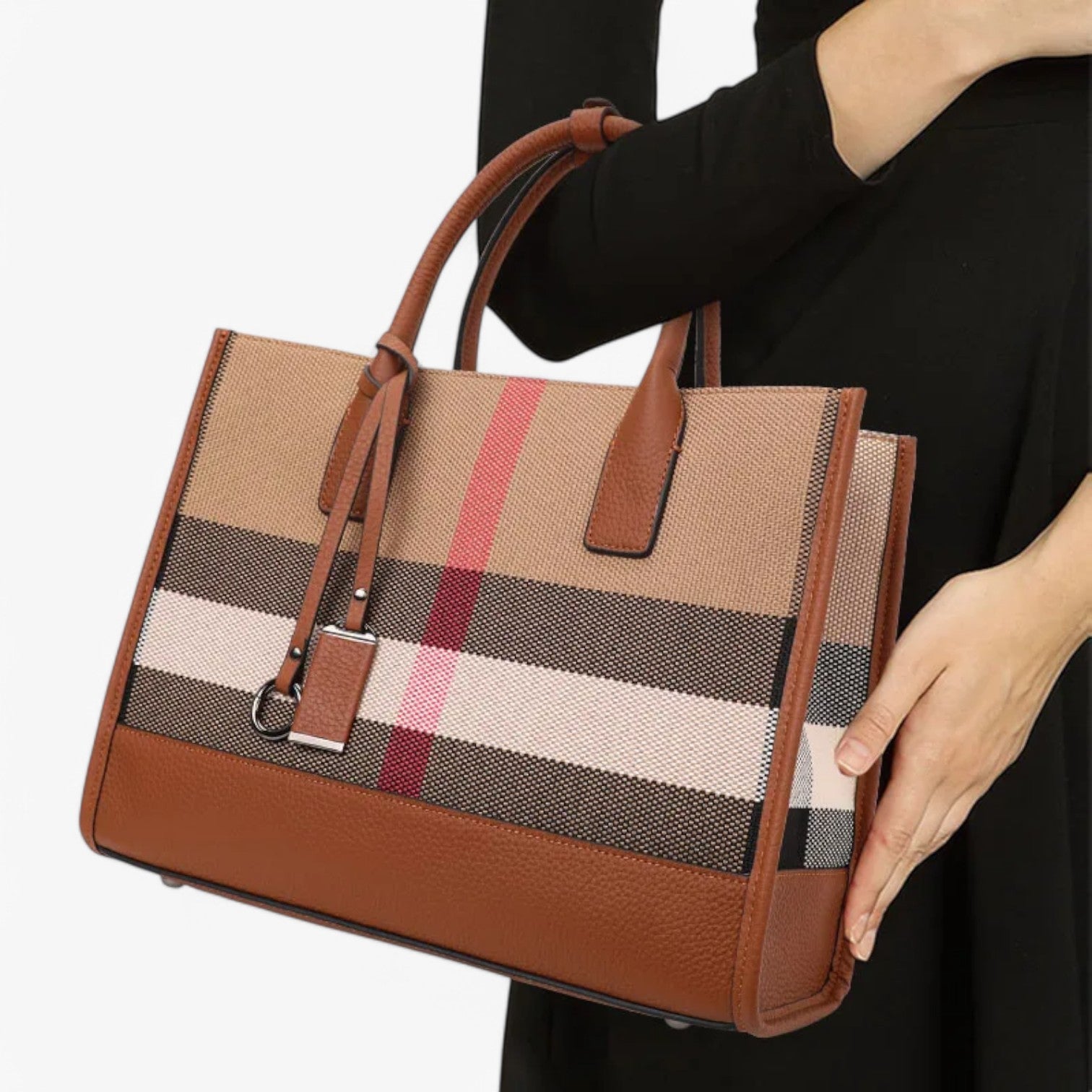 Stella | Elegante Borsa in Canvas a Righe - Spaziosa e Versatile - - bag Handbag women bag - Concept Palermo