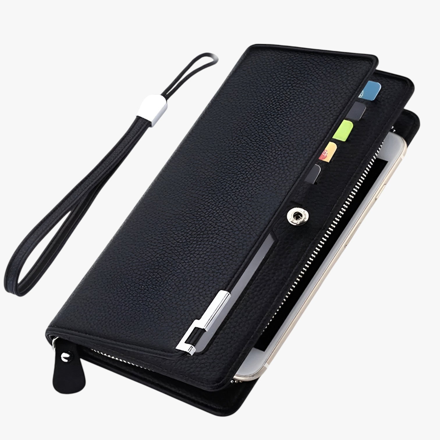 Adam | Portafoglio lungo con scomparti per carte e tasca porta monete - Nero - mens wallet wallet wallets - Concept Palermo