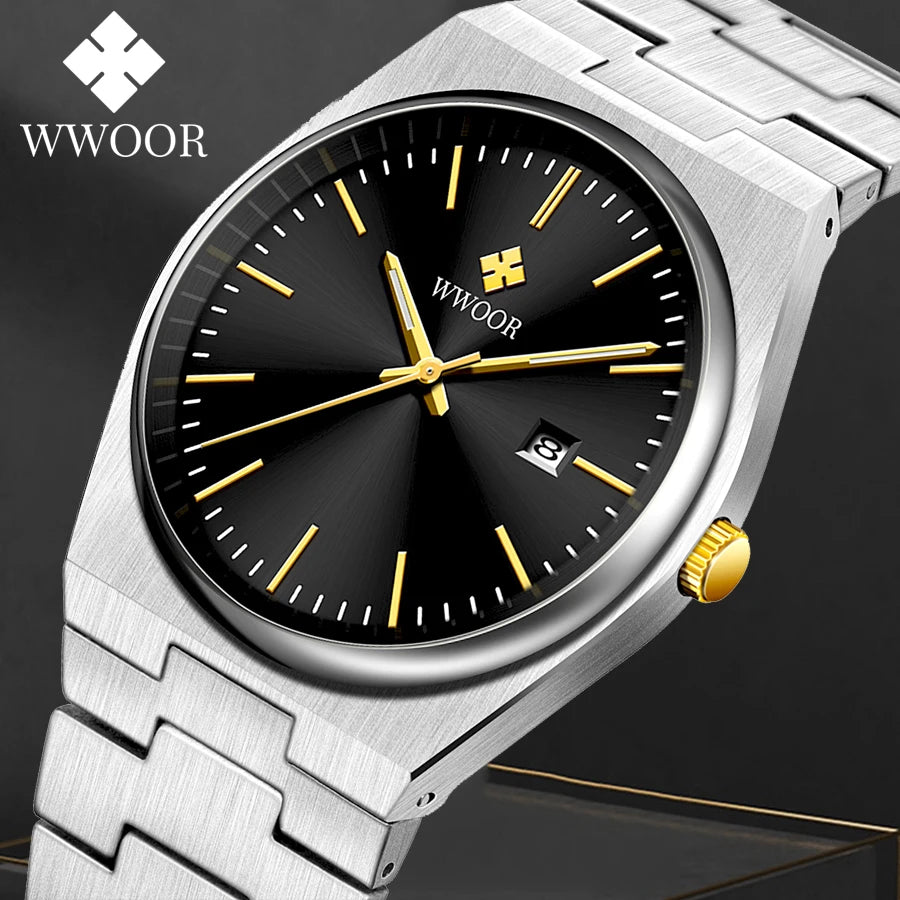WWOOR Top Brand Luxury VJ32 Quartz Movement Watch for Men 316L Stainless Steel Business Watch Waterproof Luminous Men's Watches - - - Concept Palermo