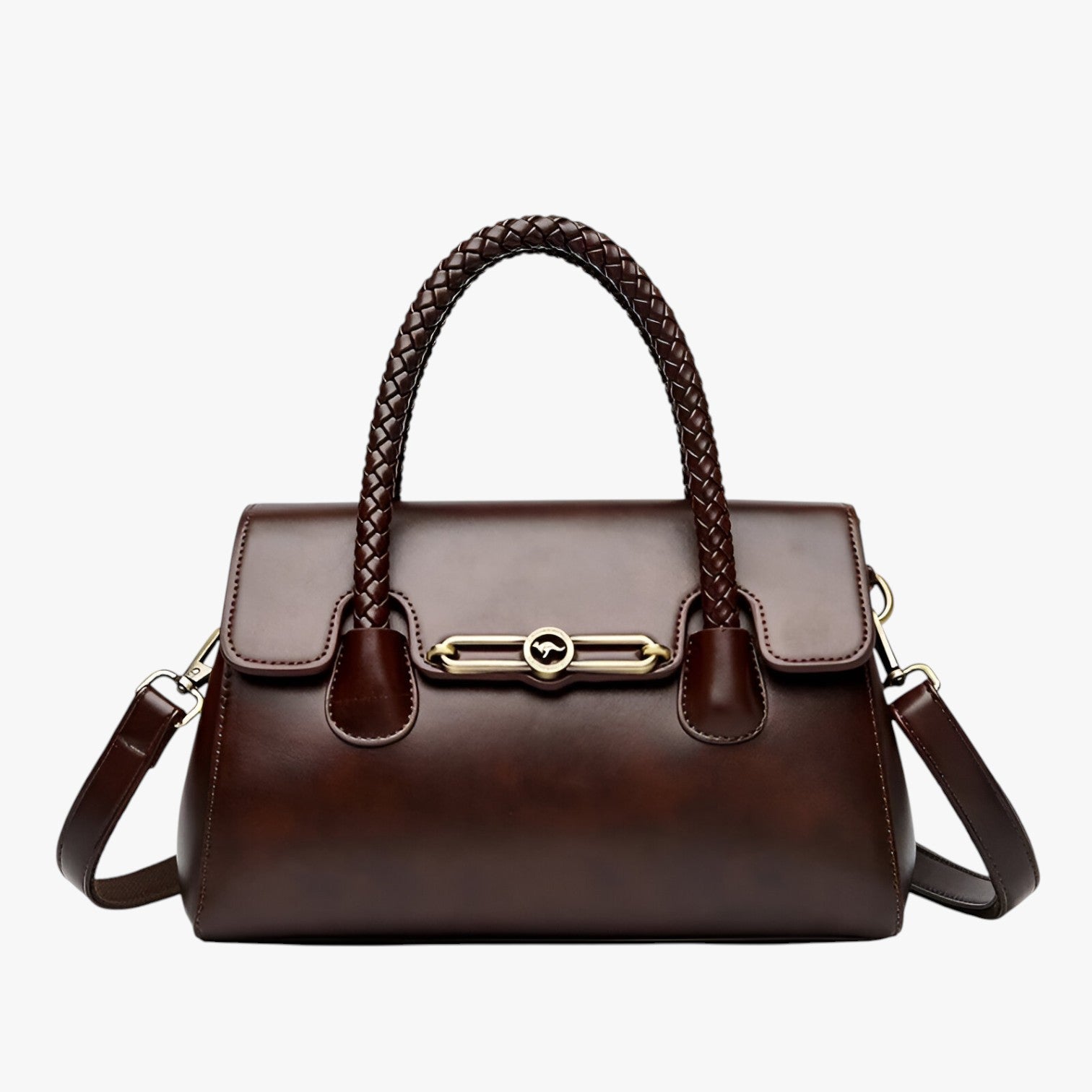 Bianca | Borsa a Spalla Retro da Donna Compatta, Trendy e Sostenibile in PU Pelle - Marrone - handbags Women's handbags - Concept Palermo