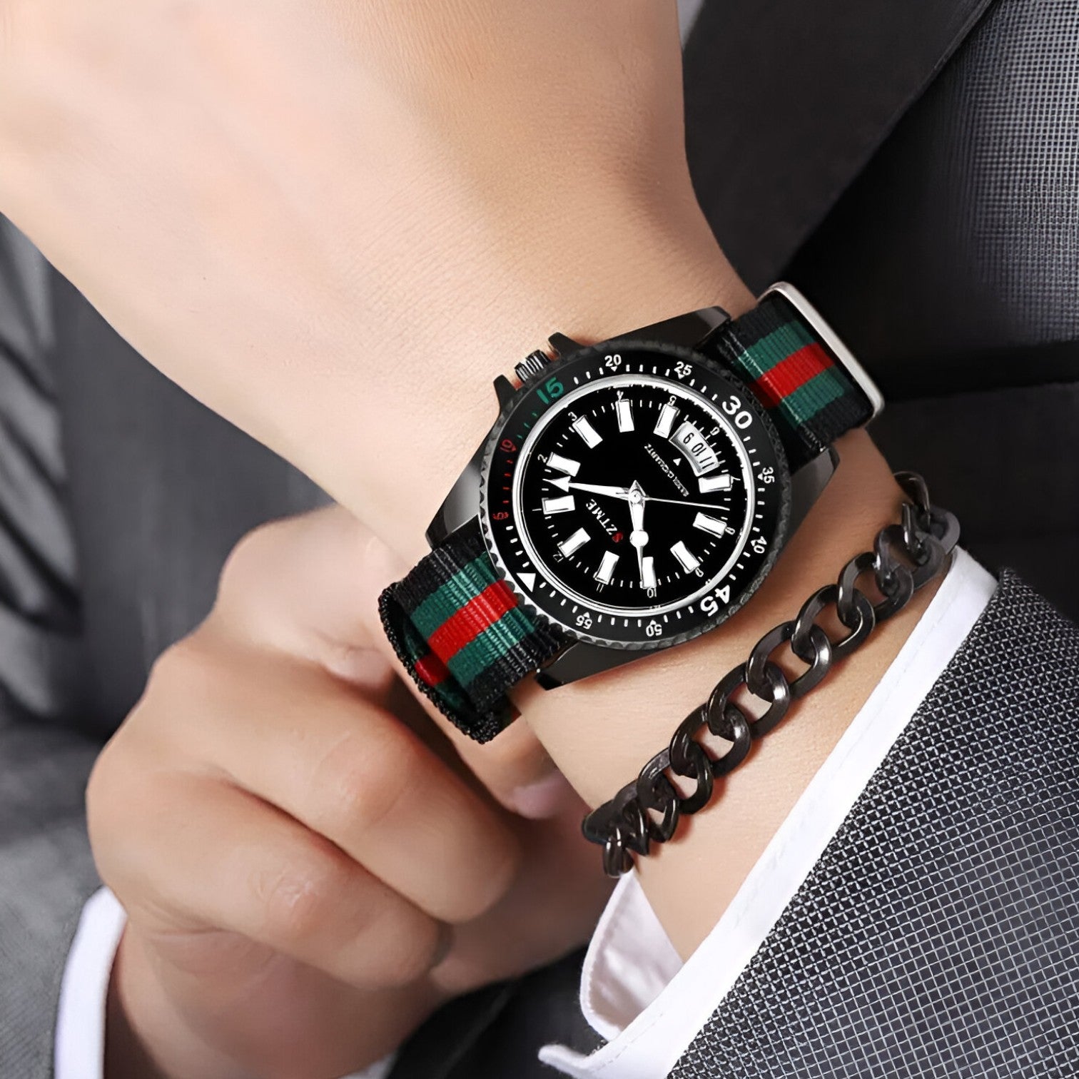 Lincoln | Elegante orologio con cinturino in nylon e luce notturna - - watch watch for men watches WATCHES FOR MEN - Concept Palermo
