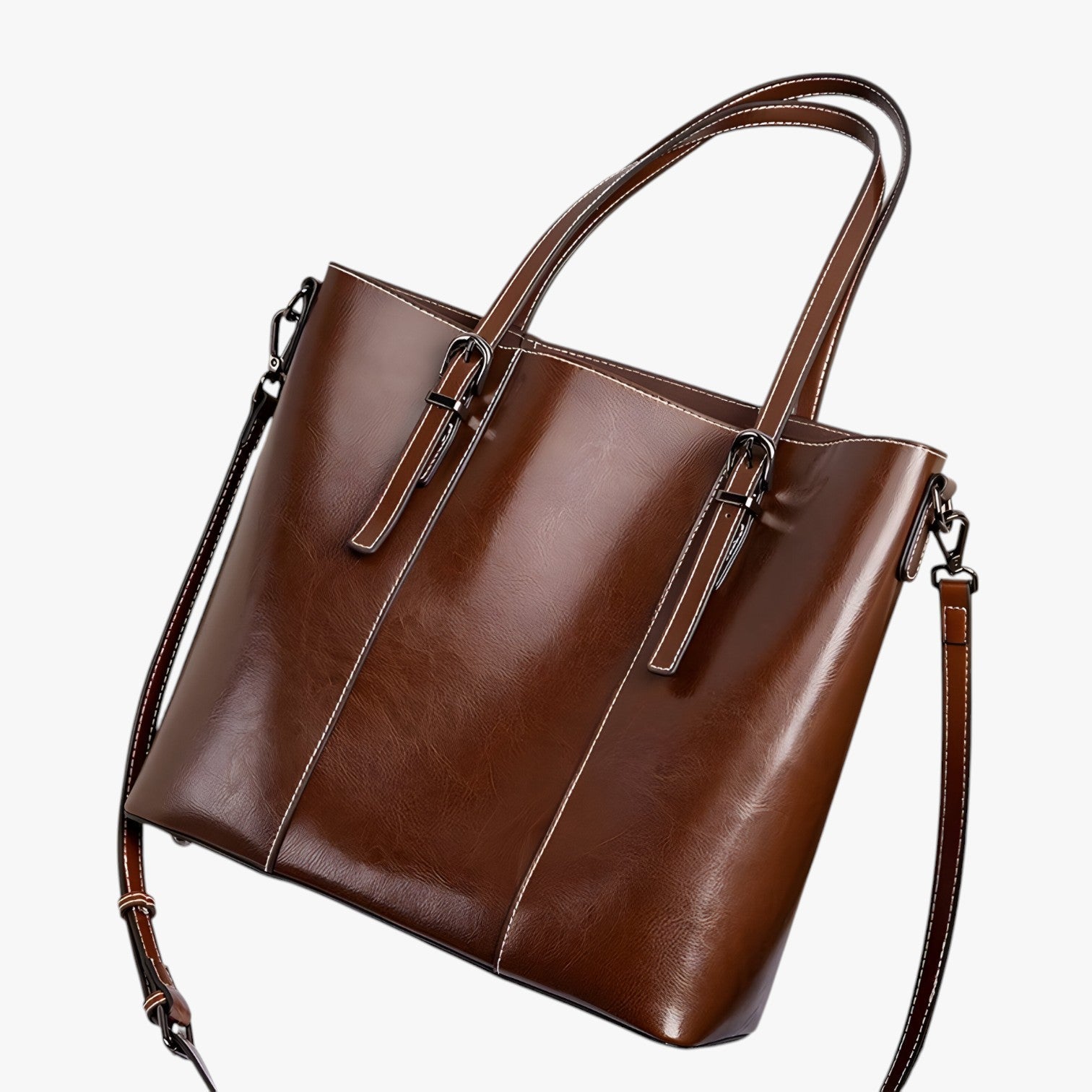 Kayla | Borsa in pelle elegante - Spaziosa, comoda e perfetta per il lavoro - Marrone scuro - Bags handbags women bags - Concept Palermo
