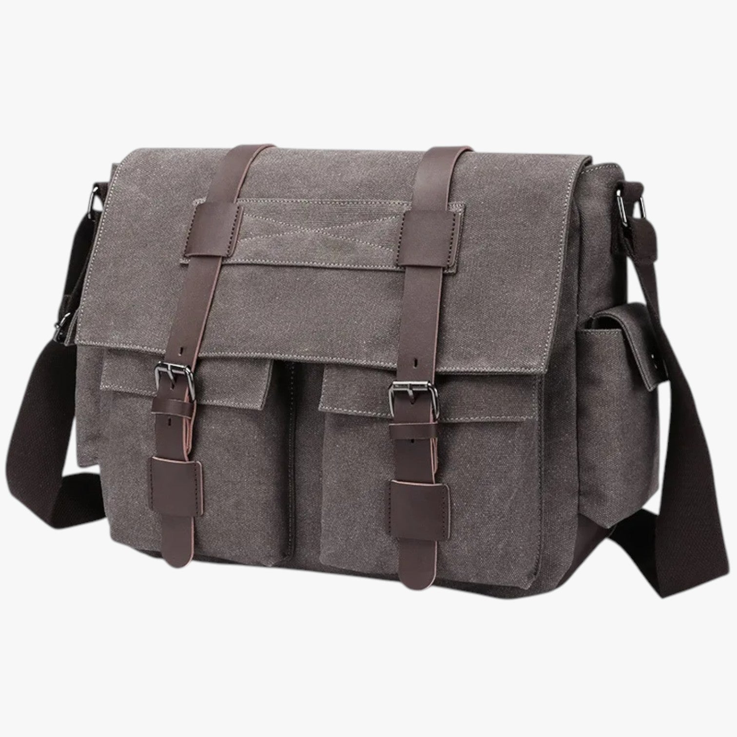 Harlan | Borsa a tracolla vintage in tela da uomo - LH8619-Grigio Francia - Bags bags for men Shoulder Bags - Concept Palermo