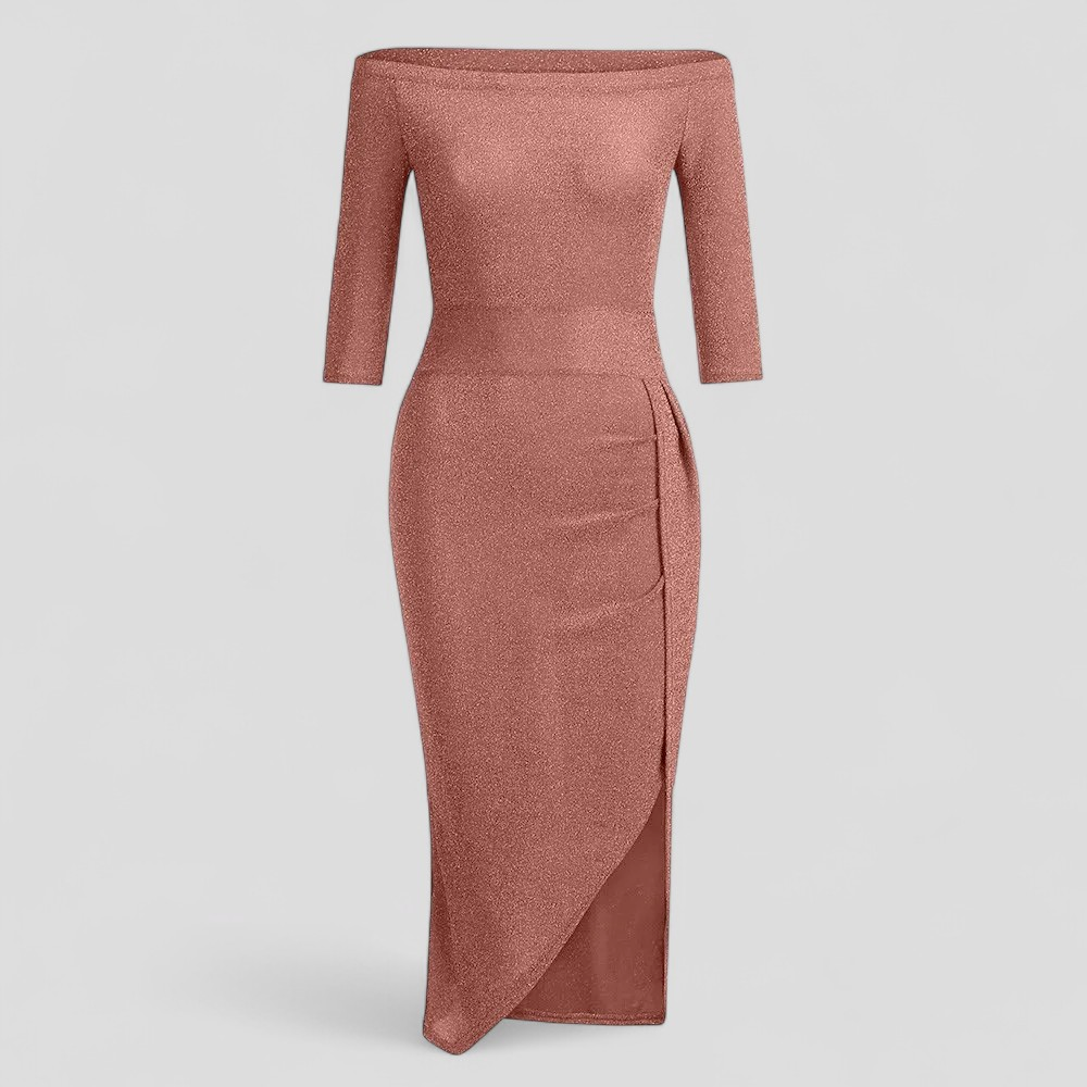 Karrisa | Abito Cerimonia Donna Elegante Estivo - Rosa - abito elegante abito estivo abito in satin abito per eventi abito versatile fashion donna moda estate stile estivo vestito glamour vestito senza spalline - Concept Palermo