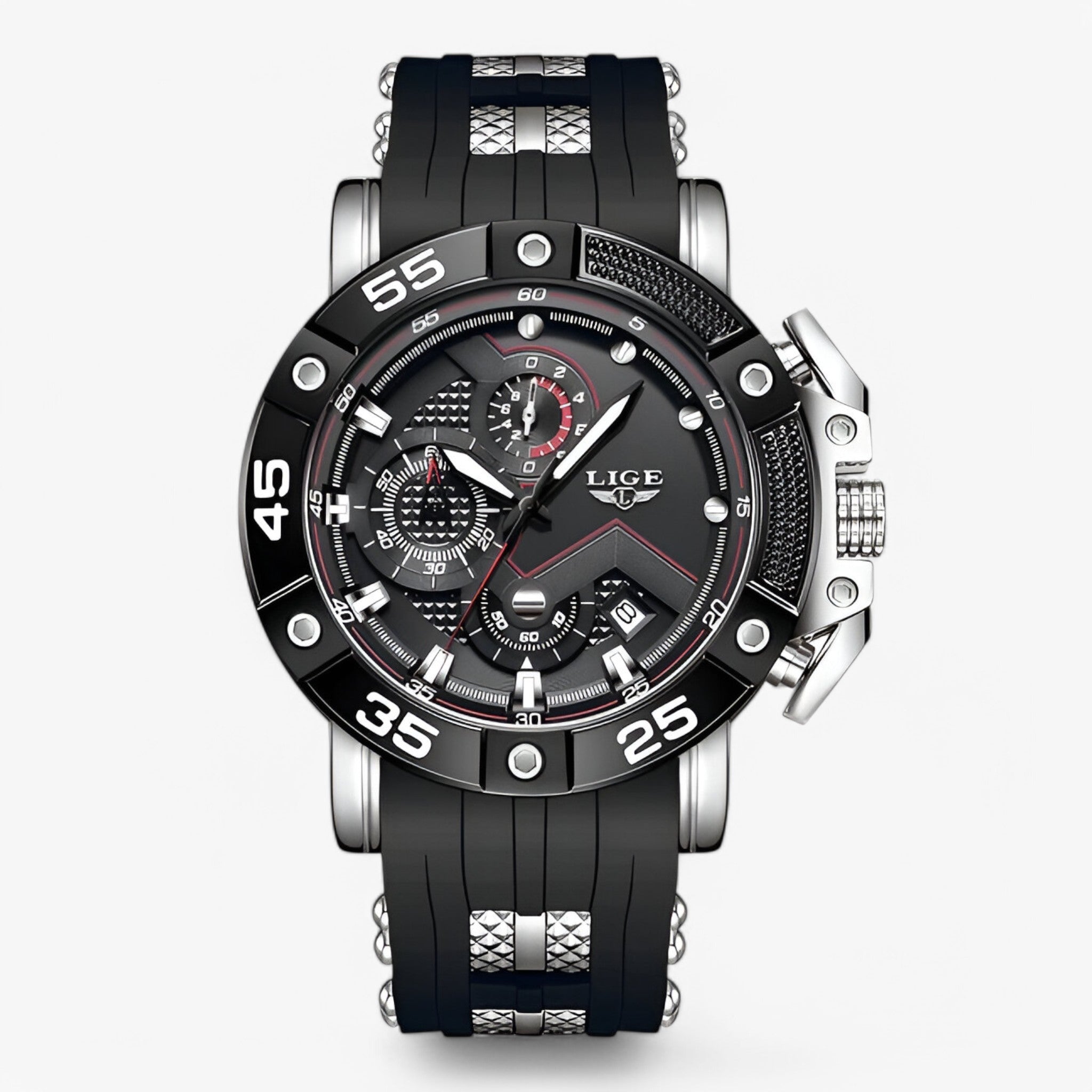 Paco | Orologio da uomo militare sportivo al quarzo “Paco – Creato Per Chi Ama L’Azione.” - nero argento - watch for men - Concept Palermo