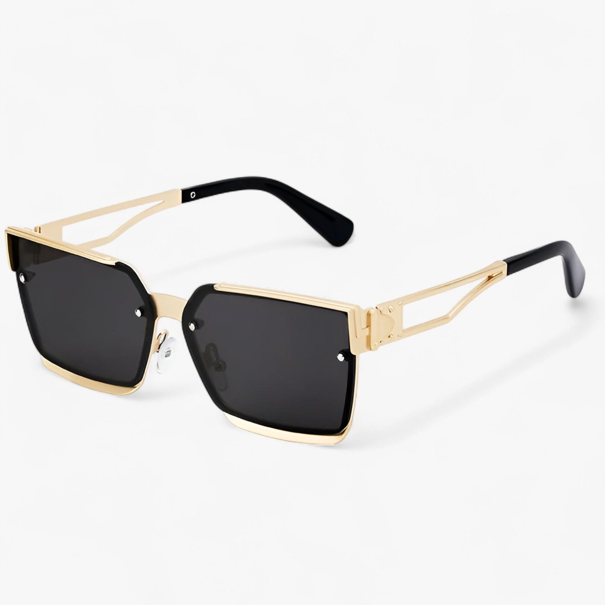 Gregory | Occhiali da sole quadrati vintage punk con montatura in metallo - Oro grigio - Fashion Sunglasses men sunglasses polarized mens sunglasses Polarized man sunglasses Sunglasses sunglasses polarized men - Concept Palermo