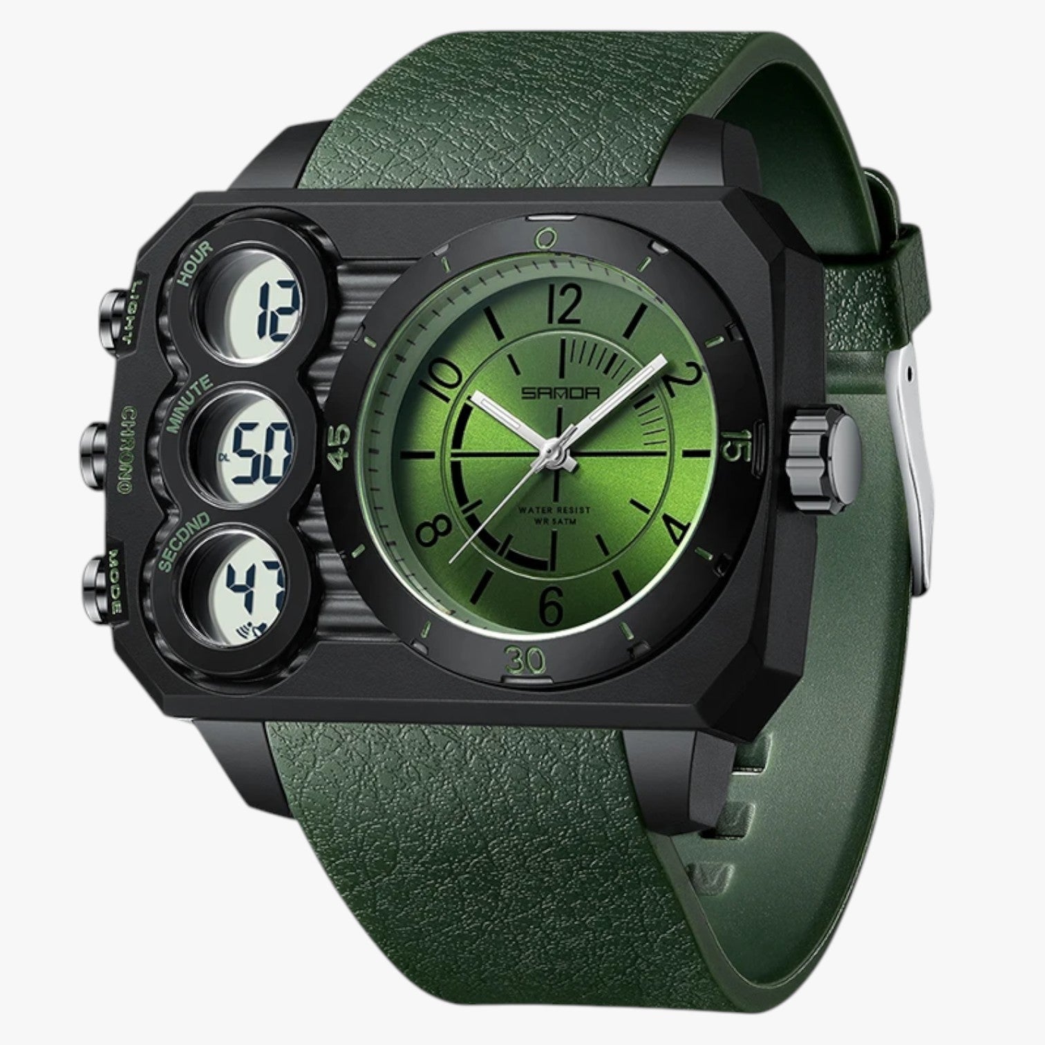 Zain | Orologio sportivo con doppio display - Verde militare - watch watches WATCHES FOR MEN - Concept Palermo