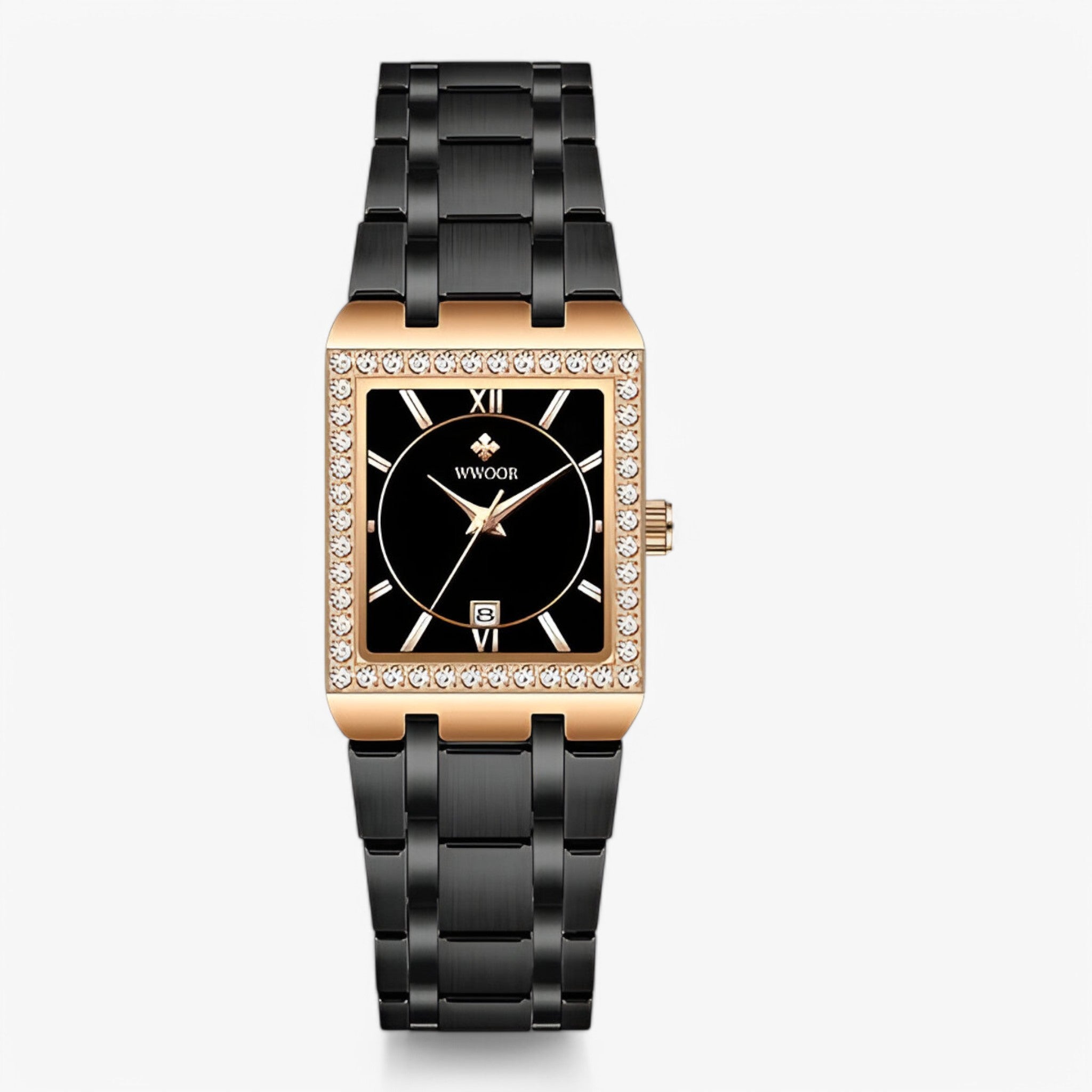 Celeste | Orologio da Donna con Diamanti Quadrati - rosa nera - watch for women women watch - Concept Palermo