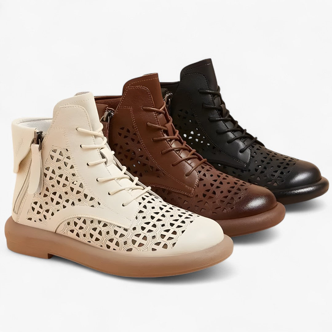 Clara | Stivaletti traforati in vera pelle con stile - - BOOTS Boots & Shoes - Concept Palermo