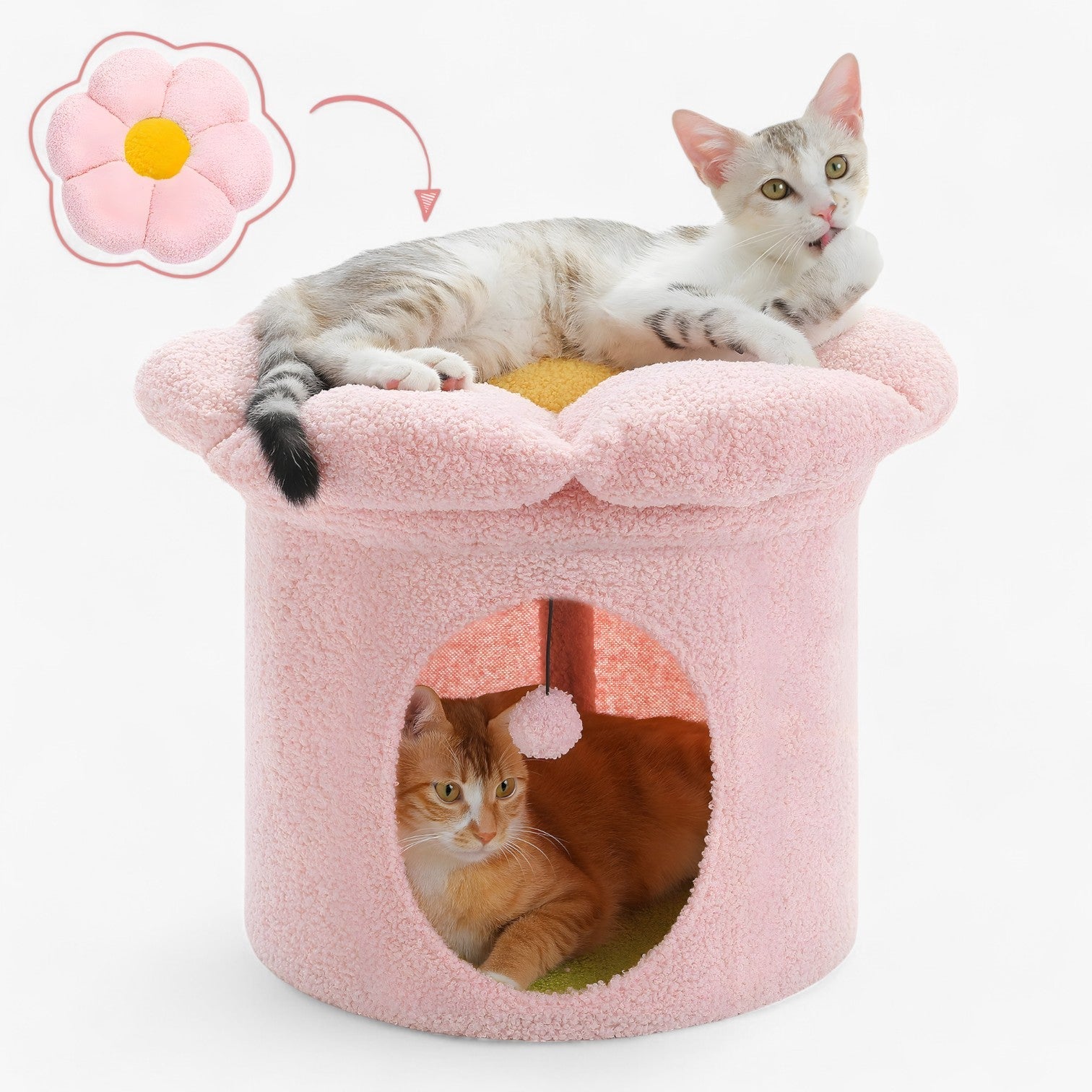 Polly | Rifugio per gatti carino con letto a fiori removibile - - cats pet PET SUPPLIES - Concept Palermo