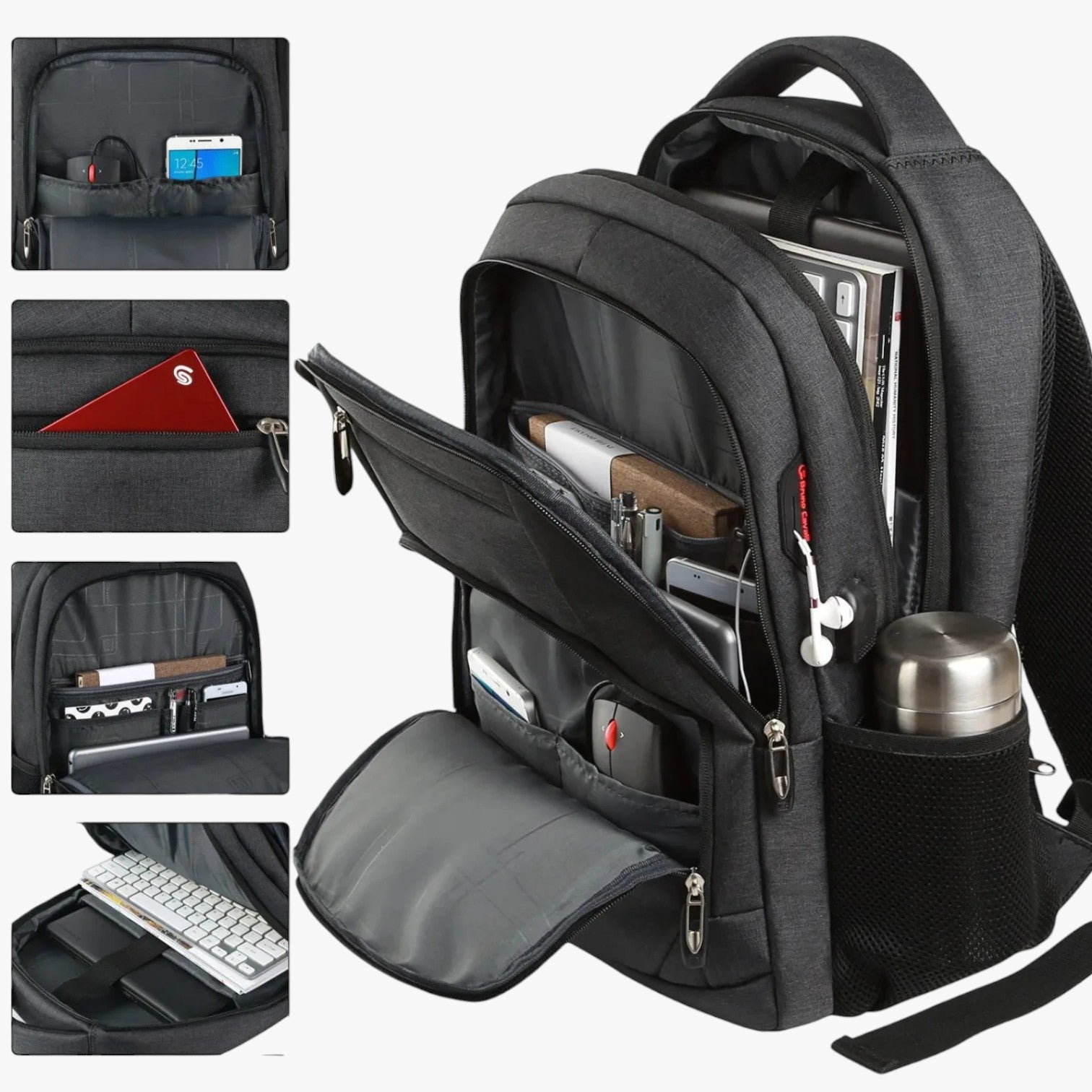 Charlie | Zaino Impermeabile Multiuso con Porta USB Grande Capacità per Viaggi e Lavoro - - bag Bags bags for men mens bag - Concept Palermo