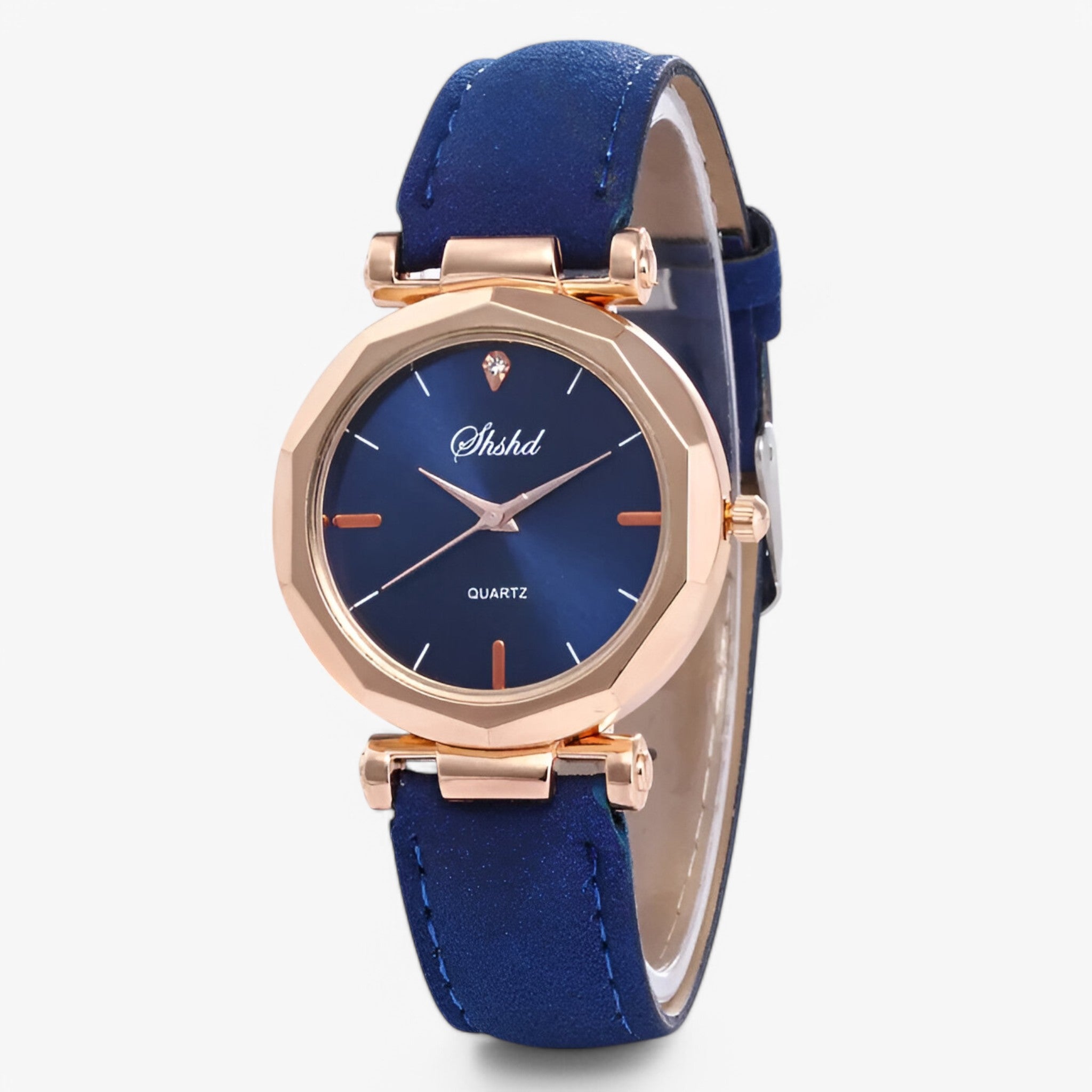 Aria | Orologio da donna in pelle con cristalli e movimento al quarzo - Blu - female watch watch for women - Concept Palermo
