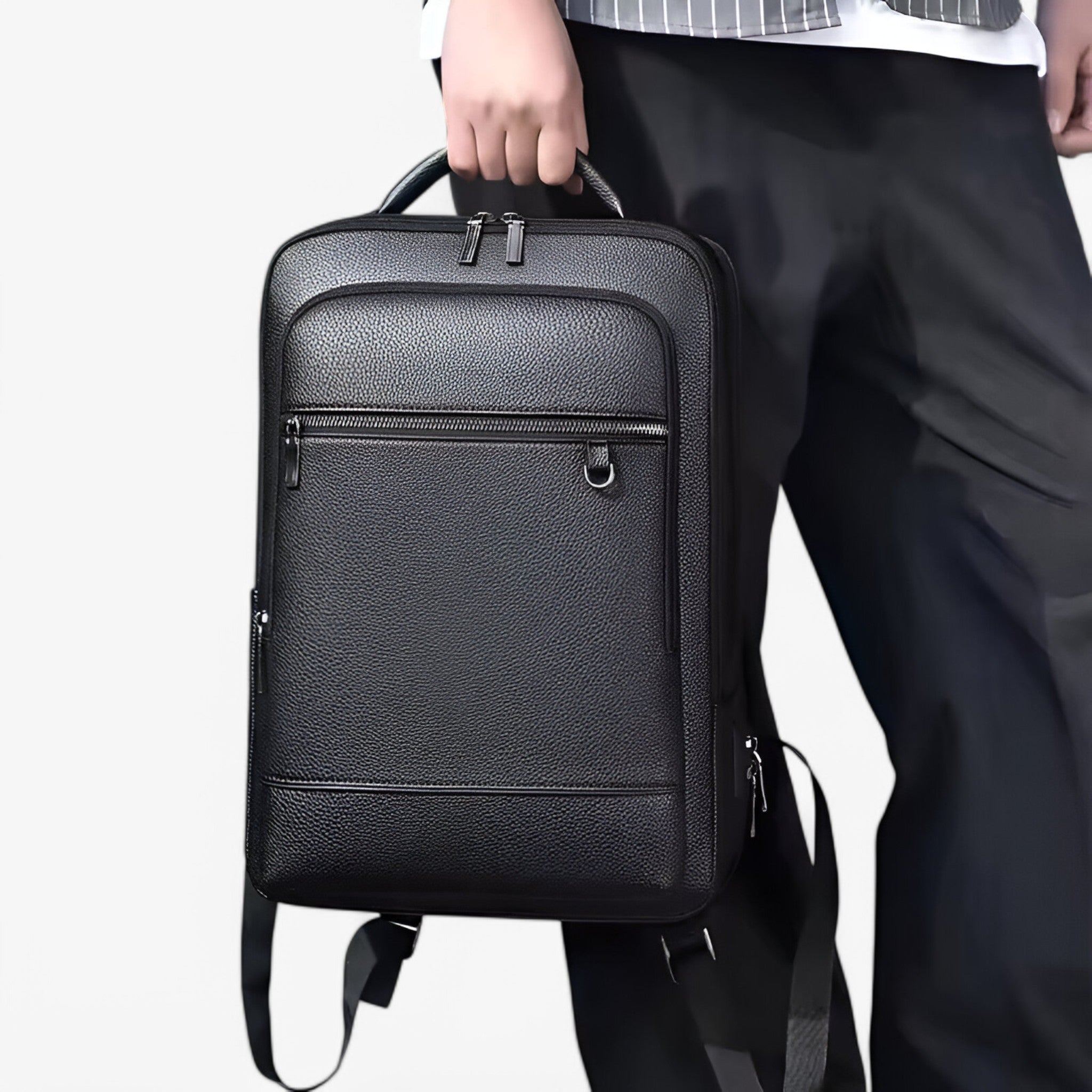 Leonardo | Zaino in Pelle con USB - - - Concept Palermo