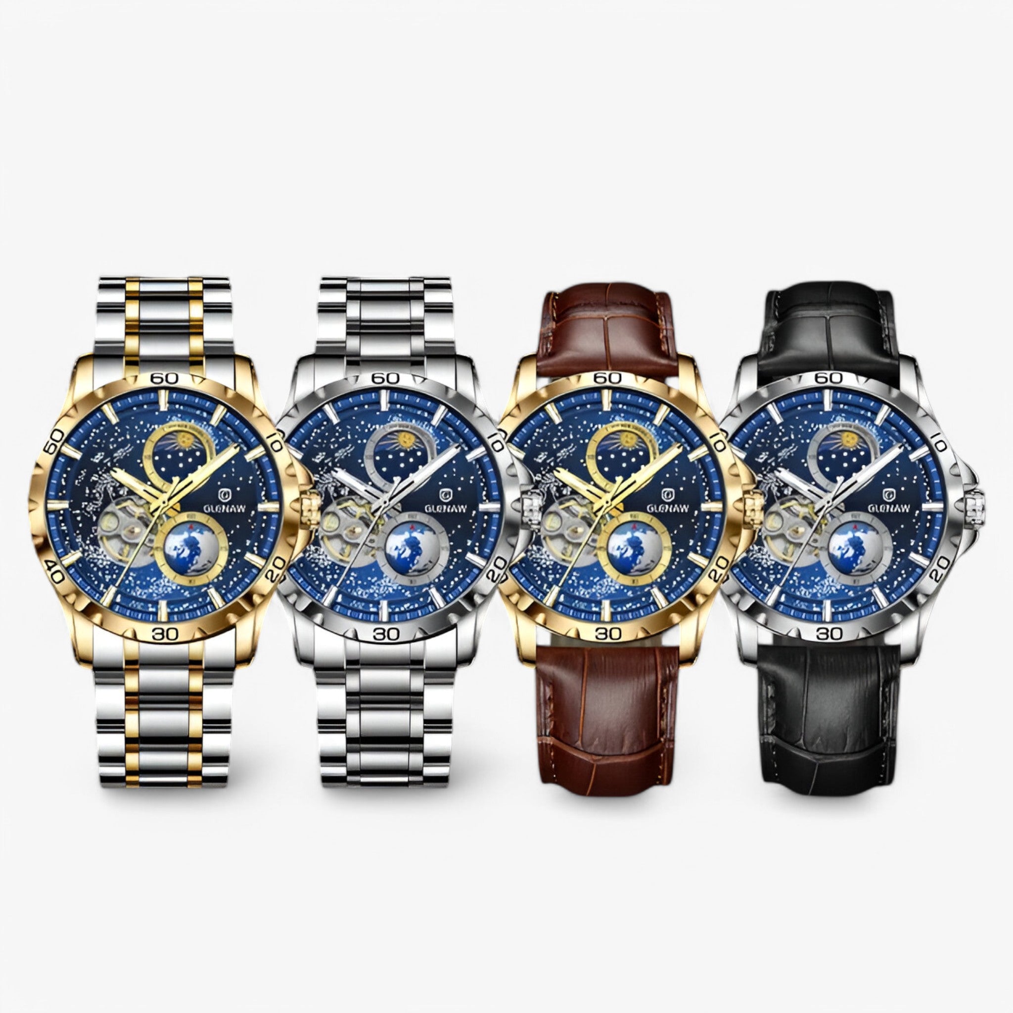 Jareth | Orologio Meccanico Fasi Lunari in Acciaio Inossidabile - - - Concept Palermo