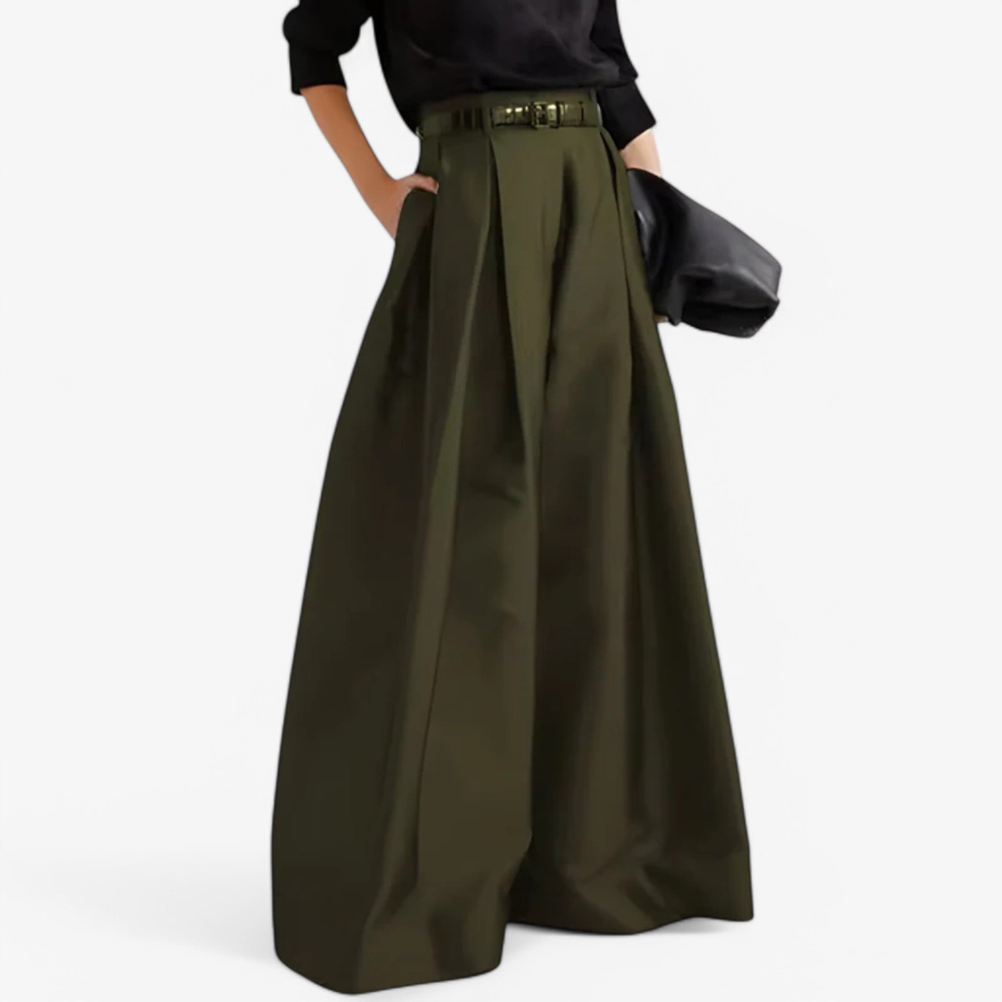 Sore | Pantaloni da donna - Eleganti e confortevoli - Verde militare - - Concept Palermo